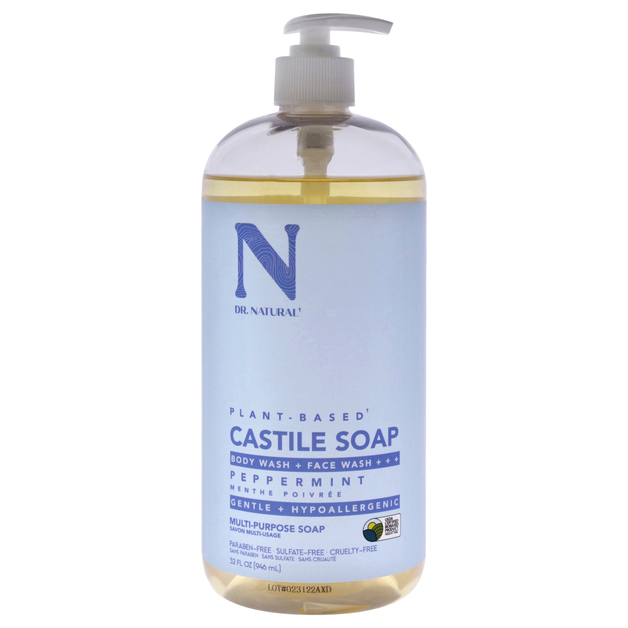 Castile Liquid Soap - Peppermint by Dr. Natural for Unisex - 32 oz Soap, See Description, hi-res image number 0