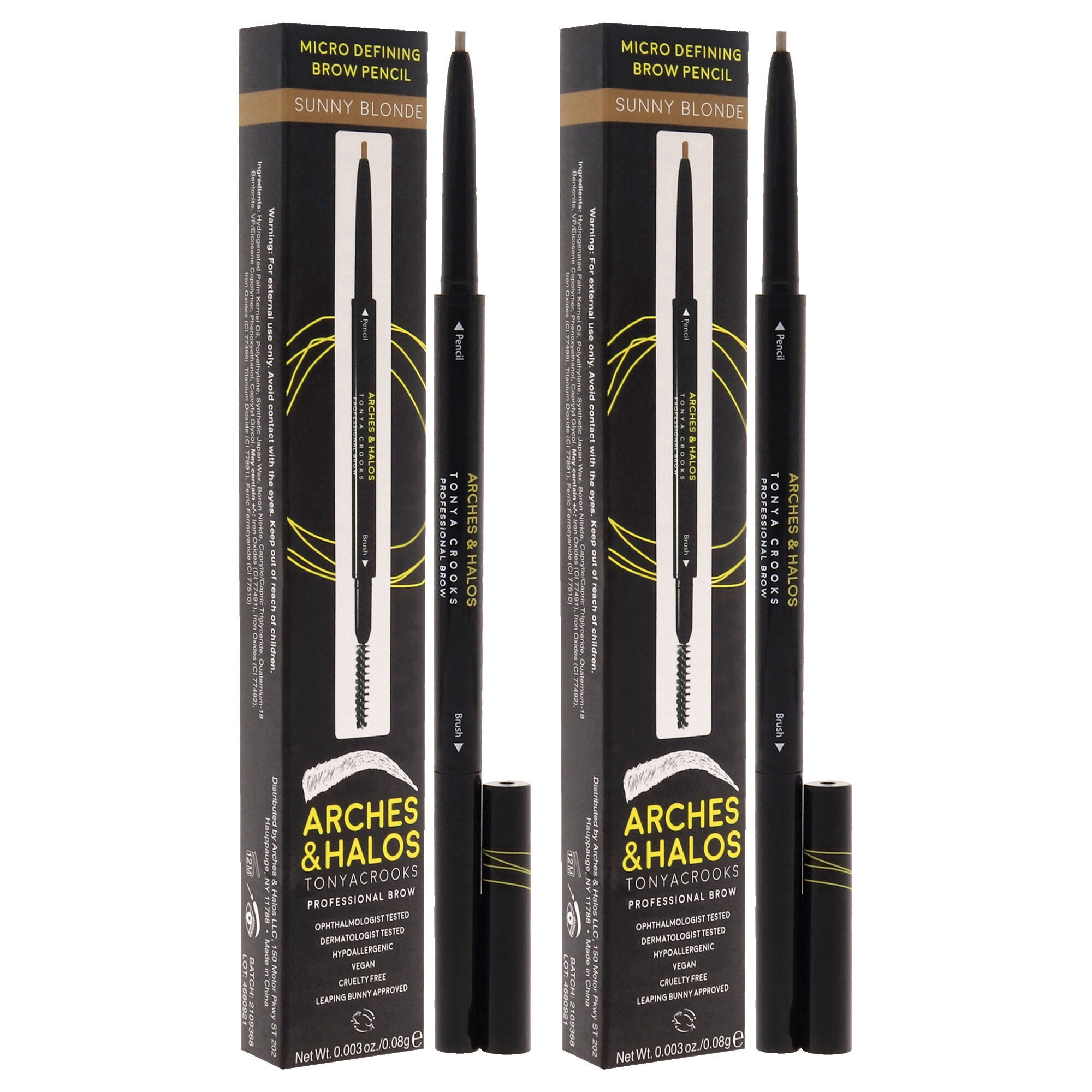 Micro Defining Brow Pencil - Sunny Blonde by Arches and Halos for Women - 0.003 oz Eyebrow Pencil - Pack of 2, See Description, alternate image number 1