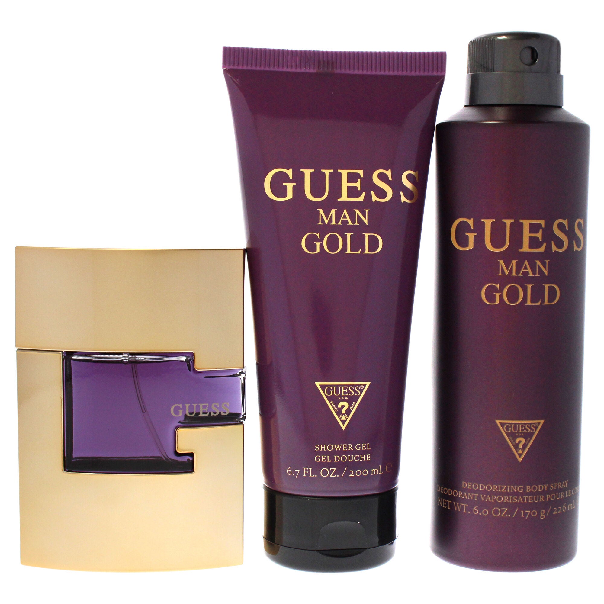 Guess Gold by Guess for Men - 3 Pc Gift Set 2.5oz EDT Spray, 6.0oz Deodorizing Body Spray, 6.7oz Shower Gel, See Description, alternate image number 3