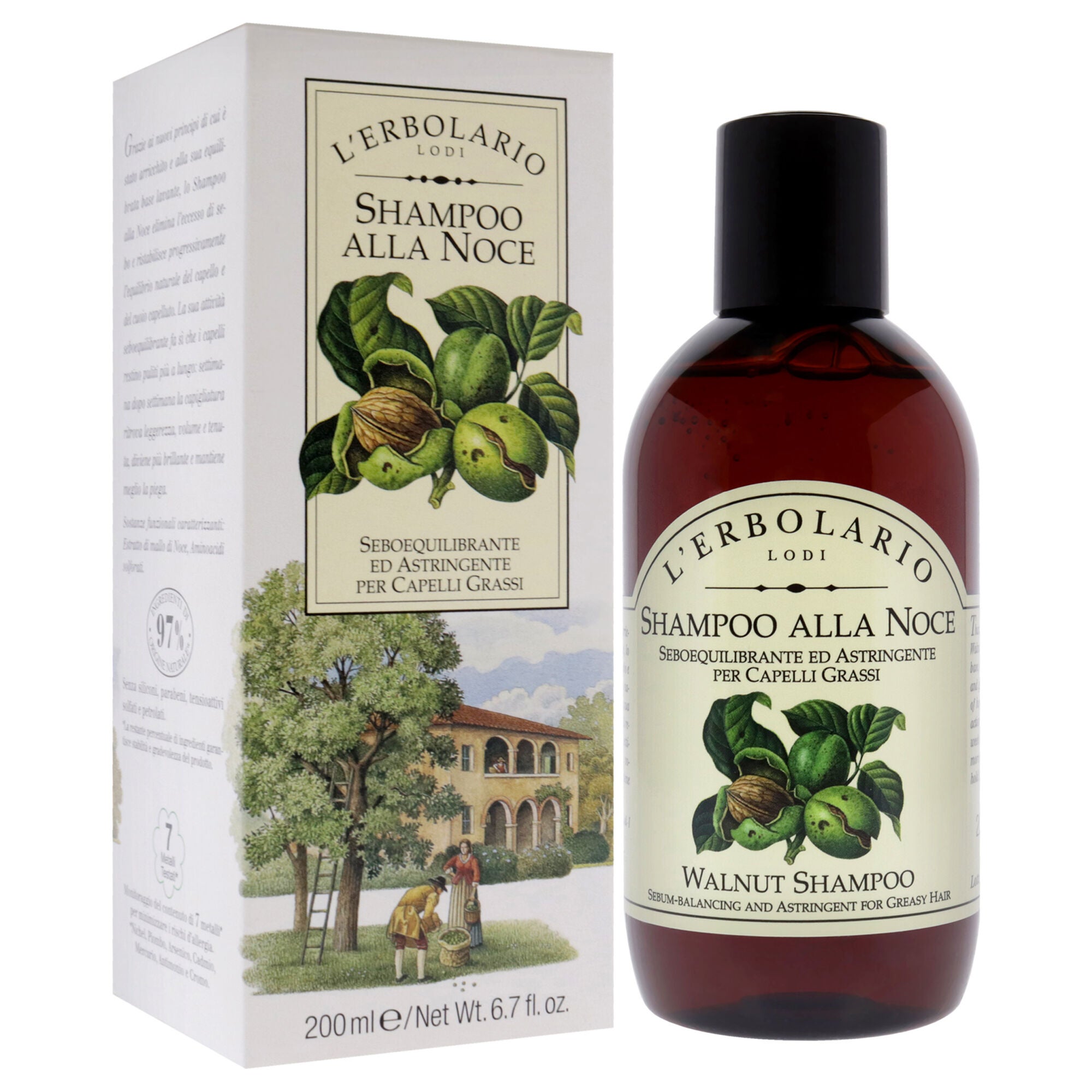 Shampoo - Walnut by LErbolario for Unisex - 6.7 oz Shampoo, , alternate image number 6