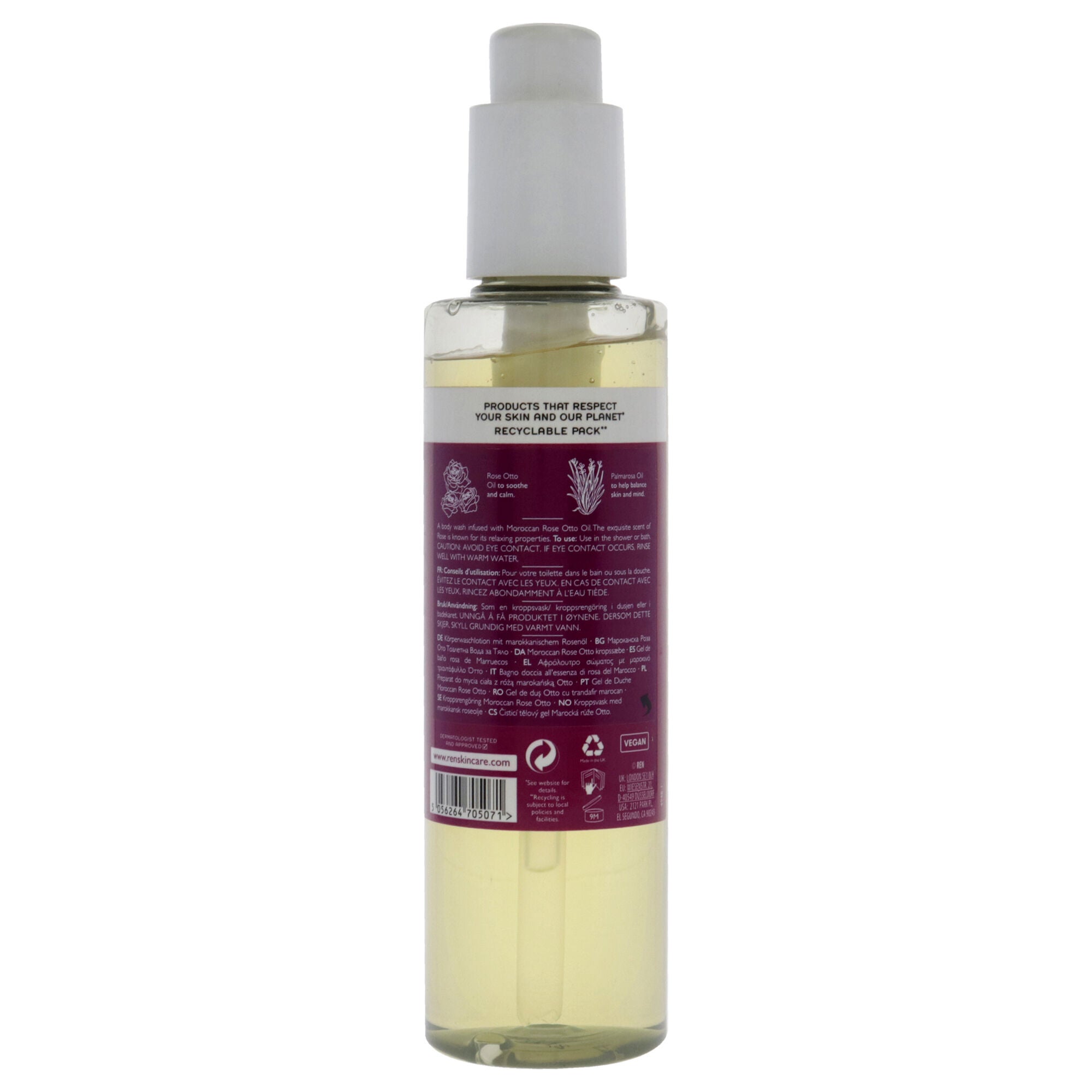 Moroccan Rose Otto Body Wash by REN for Unisex - 6.8 oz Body Wash, See Description, alternate image number 4