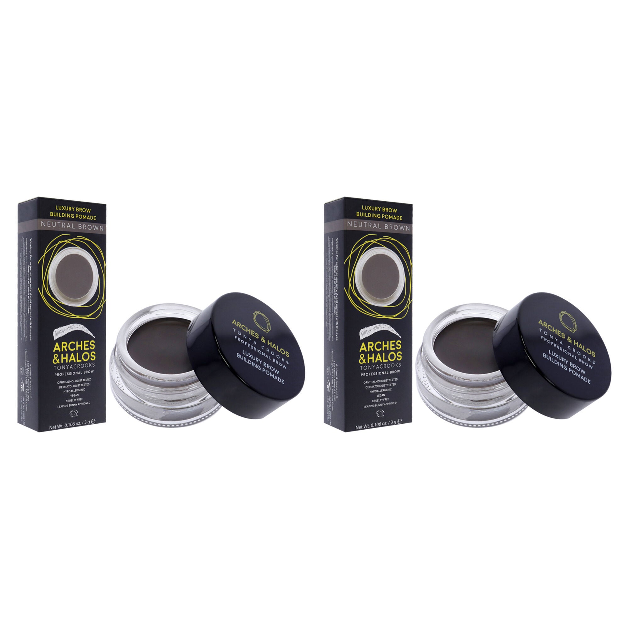 Luxury Brow Buiding Pomade - Neutral Brown by Arches and Halos for Women - 0.106 oz Pomade - Pack of 2, , alternate image number 6