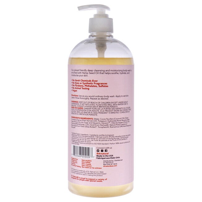 Invigorating Body Wash - Rosewater by Dr. Natural for Unisex - 32 oz Body Wash, See Description, alternate image number 2