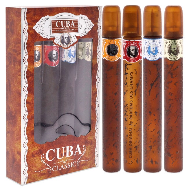 Cuba by Cuba for Men - 4 Pc Gift Set 1.17oz Cuba Gold, 1.17oz Cuba Blue, 1.17oz Cuba Red, 1.17oz Cuba Orange, , alternate image number null