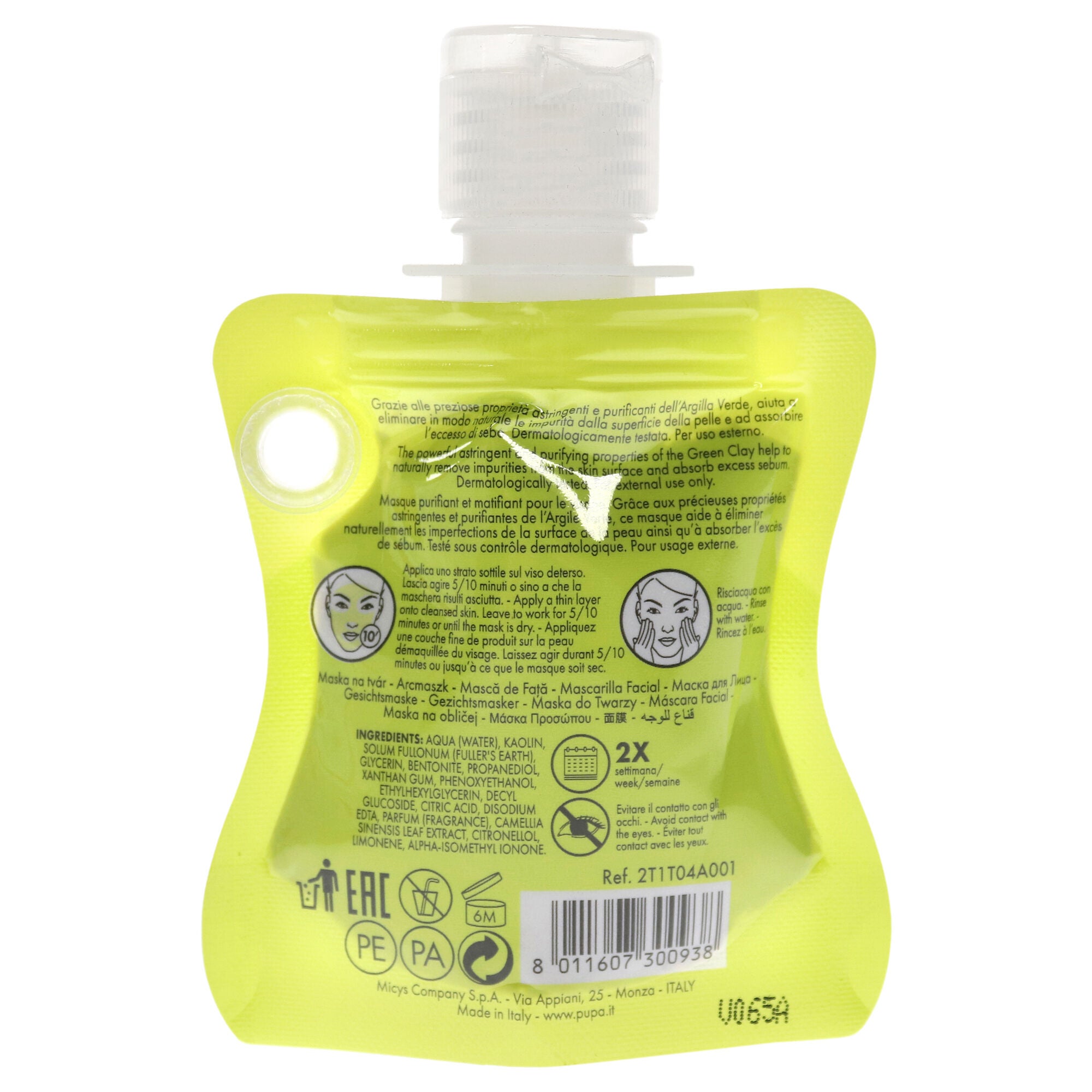 Purifying and Mattifying Face Mask - Green Clay by Pupa Milano for Unisex - 1 oz Mask, , alternate image number 3