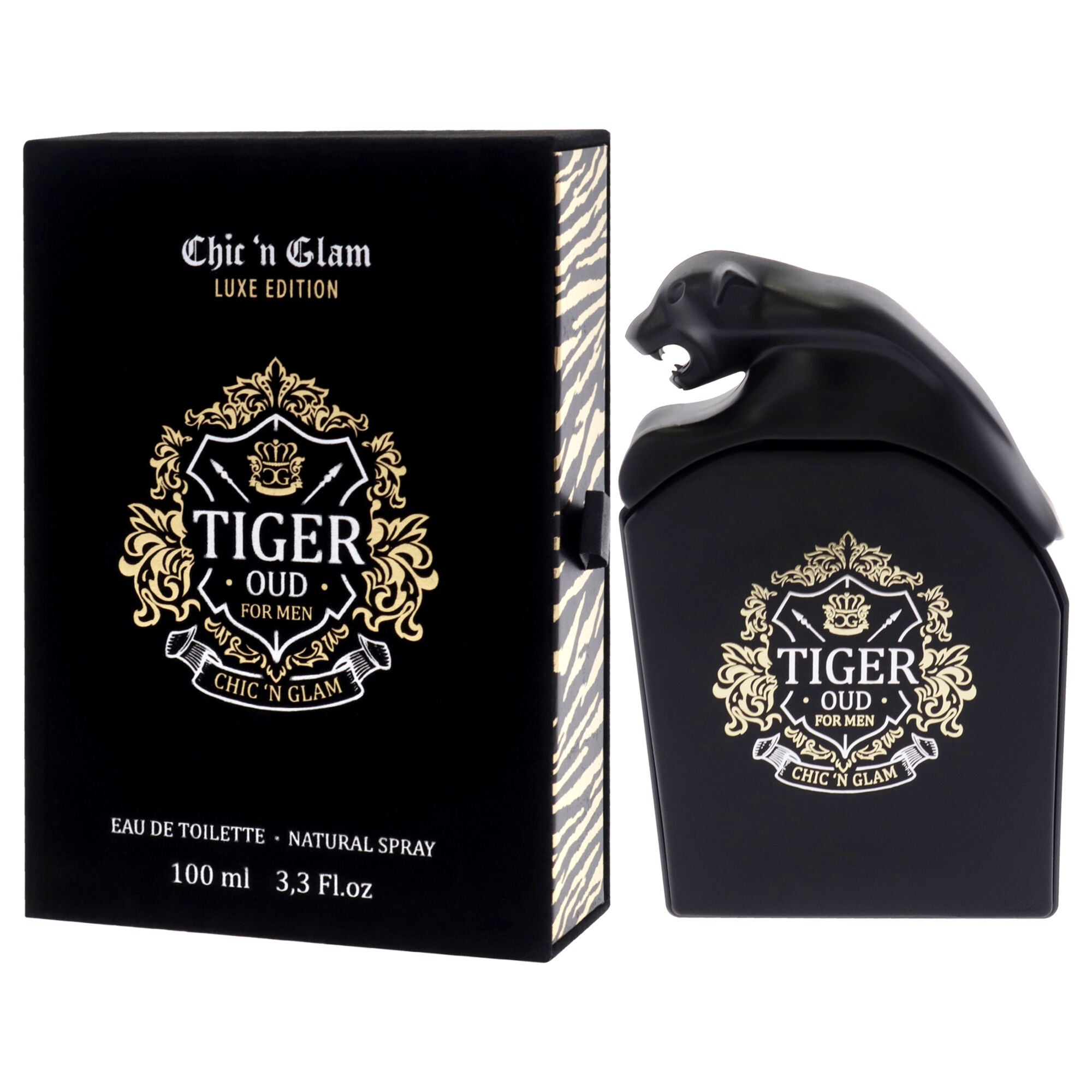 Tiger Oud - Luxe Edition by Chic N Glam for Men - 3.3 oz EDT Spray, Clear, alternate image number 3