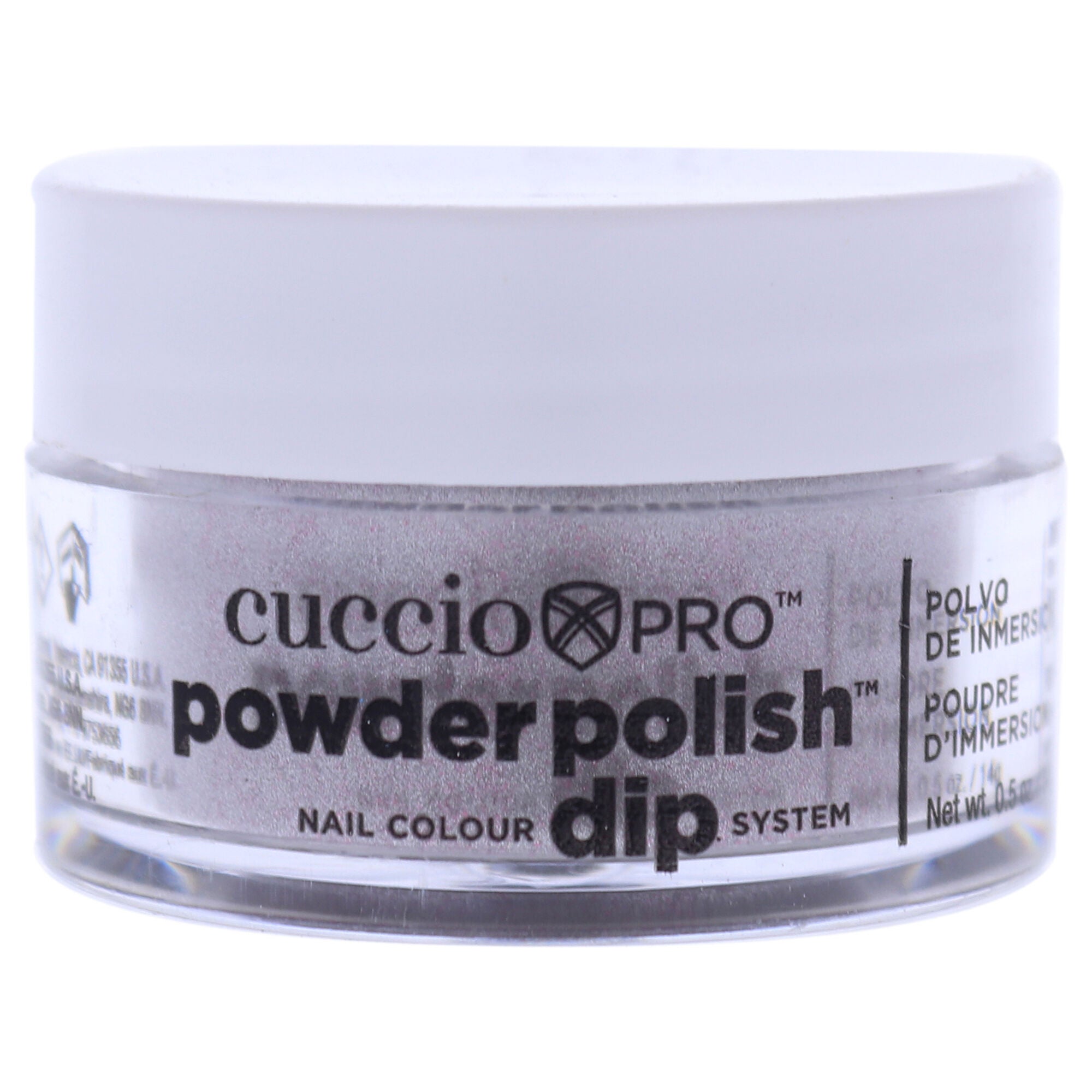 Pro Powder Polish Nail Colour Dip System - Silver With Baby Pink Glitter by Cuccio Colour for Women - 0.5 oz Nail Powder, See Description, hi-res image number 0