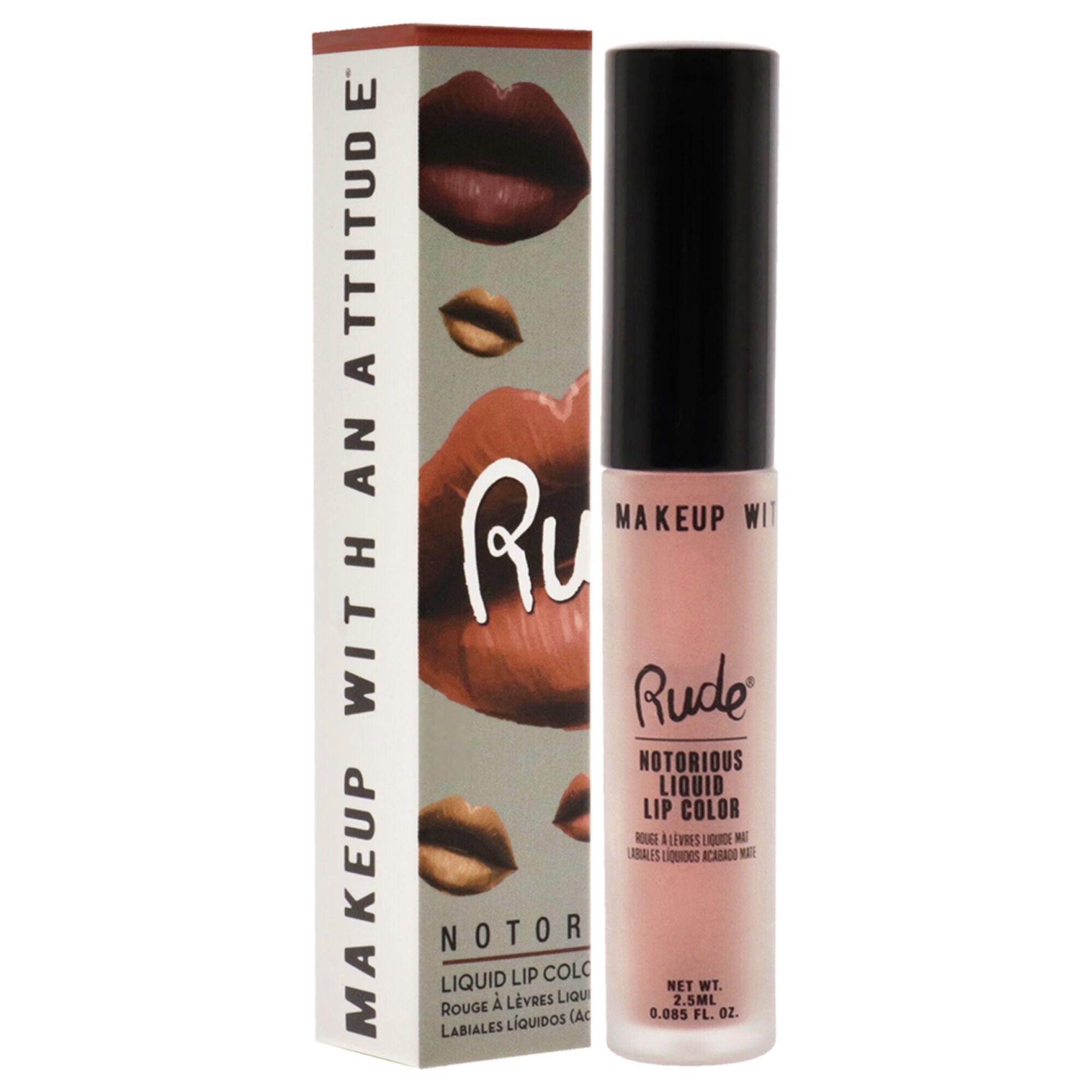 Notorious Liquid Lip Color - Naughty by Rude Cosmetics for Women - 0.1 oz Lipstick, See Description, alternate image number 2