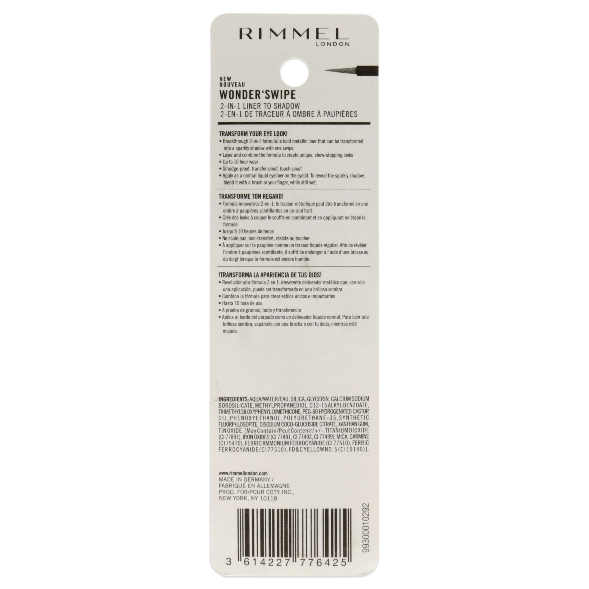 Wonder Swipe 2-in-1 Liner to Shadow - 002 Instafamous by Rimmel London for Women - 0.058 oz Eyeliner, See Description, alternate image number 1