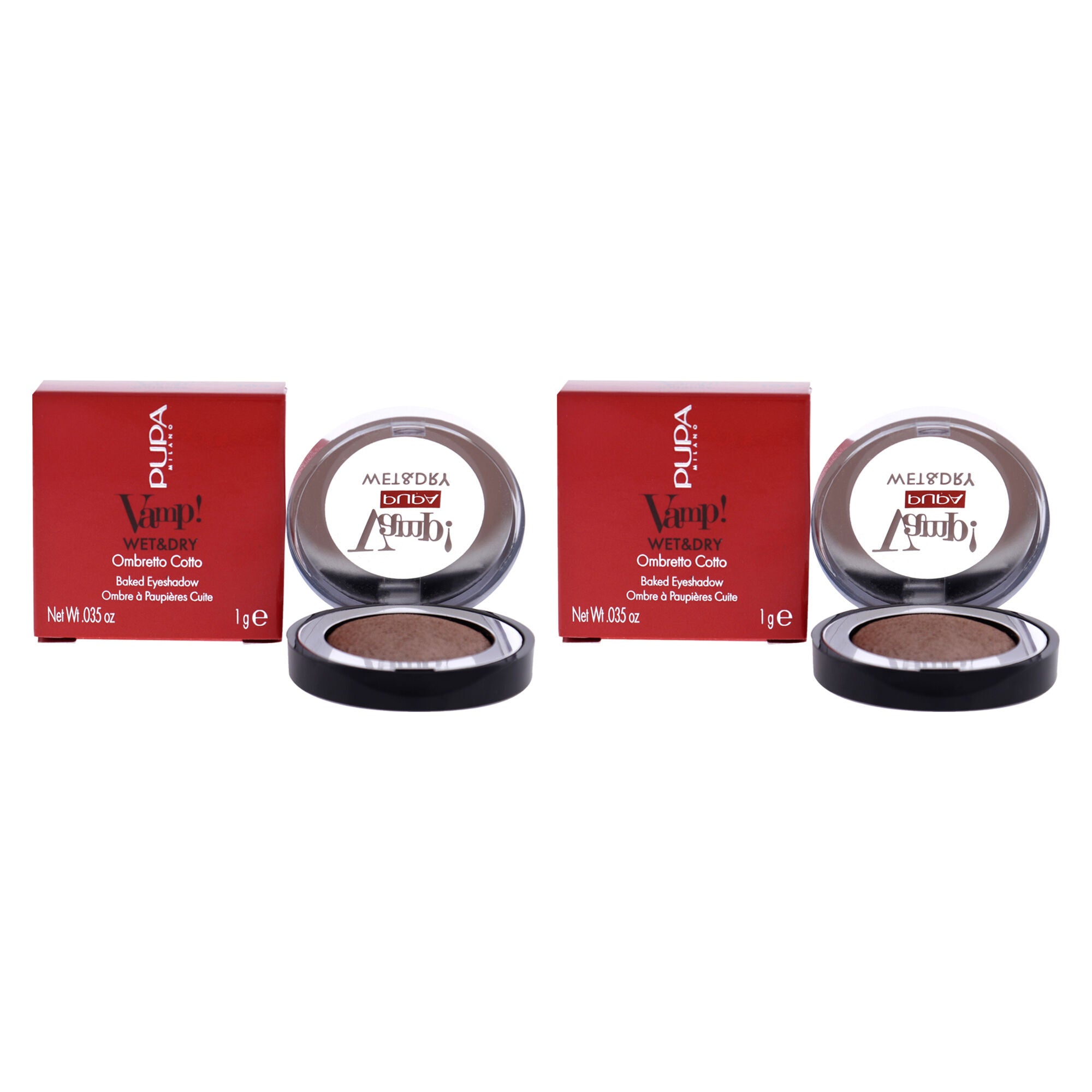 Vamp! Wet and Dry Baked Eyeshadow - 103 Rose Gold by Pupa Milano for Women - 0.035 oz Eye Shadow - Pack of 2, See Description, hi-res image number 0