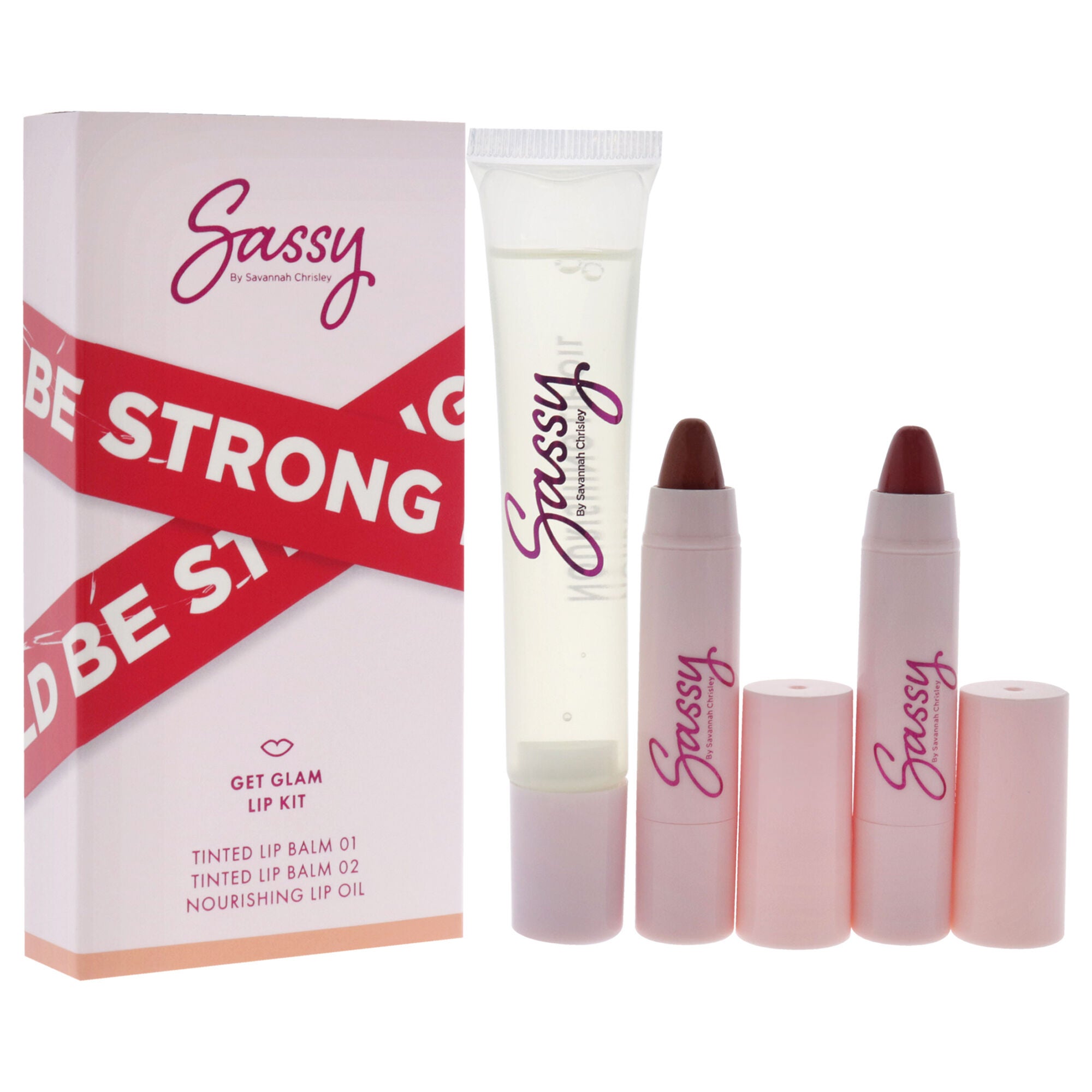 Breakup Collection Lip Kit - Get Glam by Sassy by Savannah Chrisley for Women - 3 Pc Nourishing Lip Oil, 2Pc Tinted Lip Balms, See Description, alternate image number 1