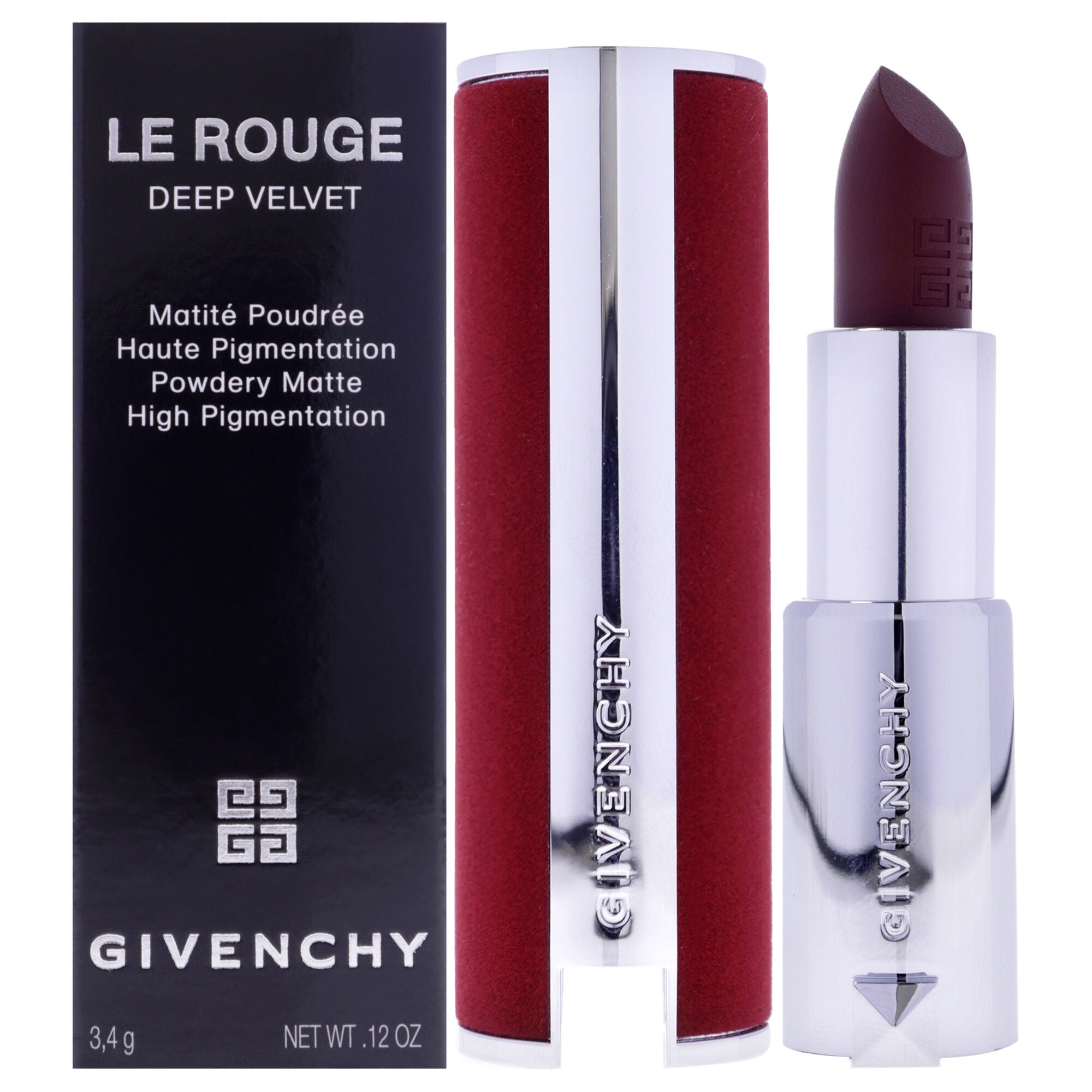 Le Rouge Deep Velvet Matte Lipstick - 38 Grenat Fume by Givenchy for Women - 0.12 oz Lipstick, Red, hi-res image number 0