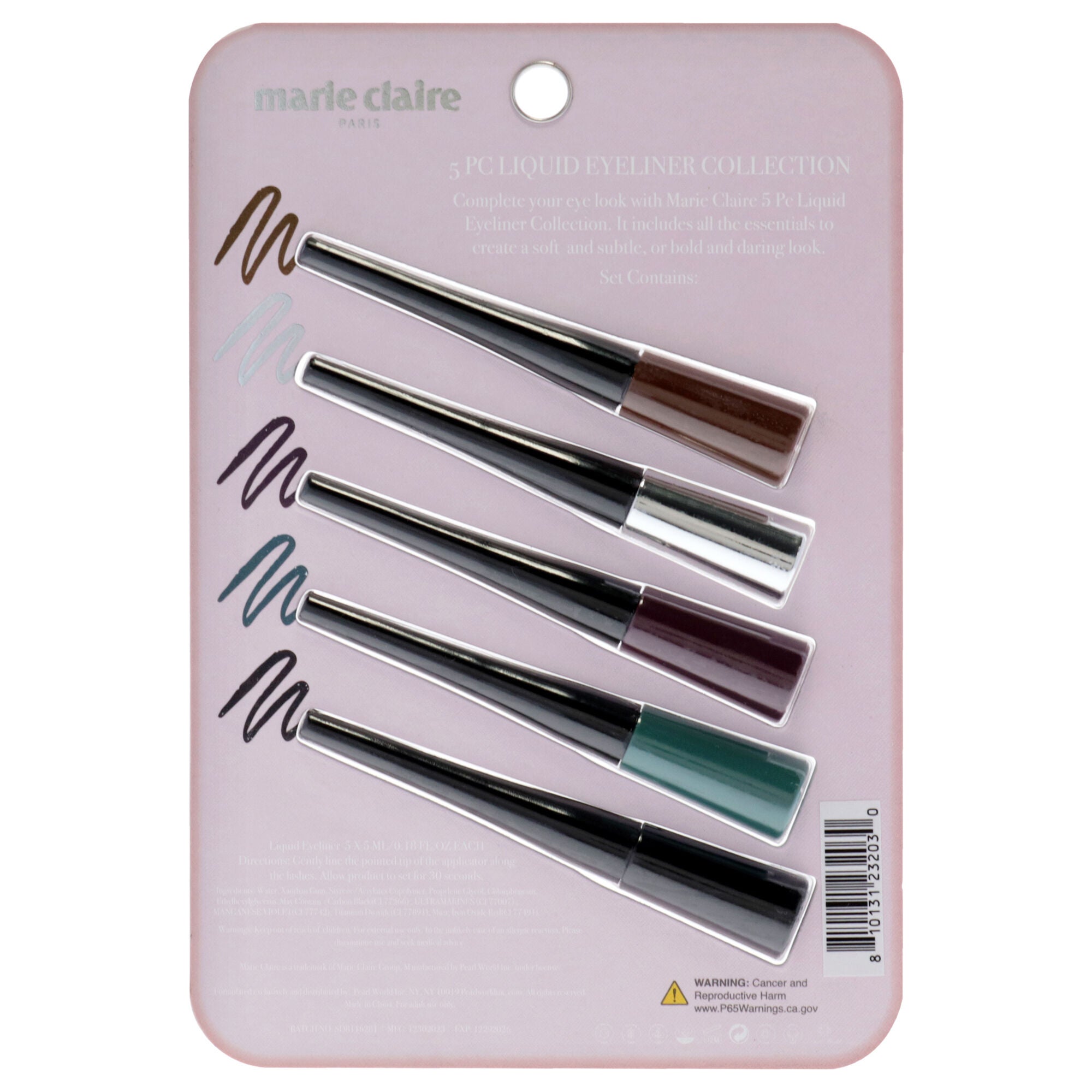Liquid Eyeliner Collection Set by Marie Claire for Women - 5 Pc Liquid Eyeliner, See Description, alternate image number 2