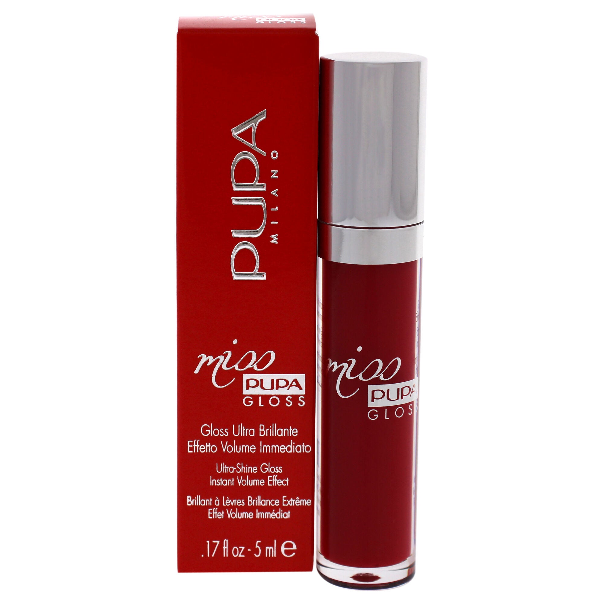 Miss Pupa Gloss Ultra-Shine Lip Gloss - 305 Essential Red by Pupa Milano for Women - 0.17 oz Lip Gloss, See Description, hi-res image number 0