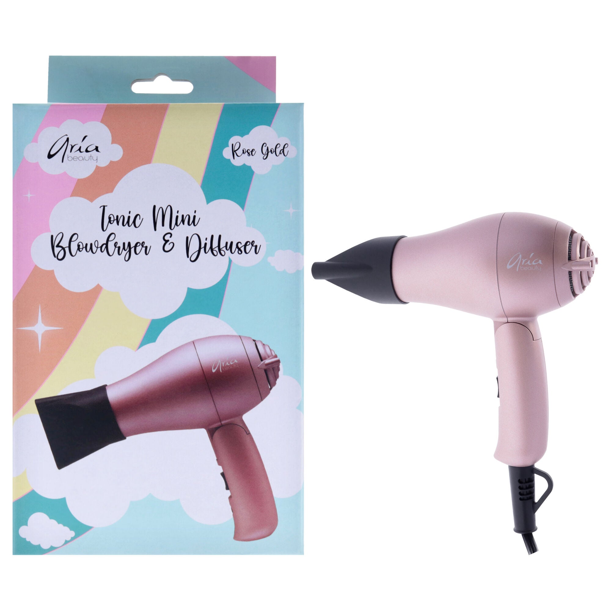 Tonic Mini Blowdryer and Diffuser - Rose Gold by Aria Beauty for Women - 1 Pc Hair Dryer, See Description, hi-res image number 0