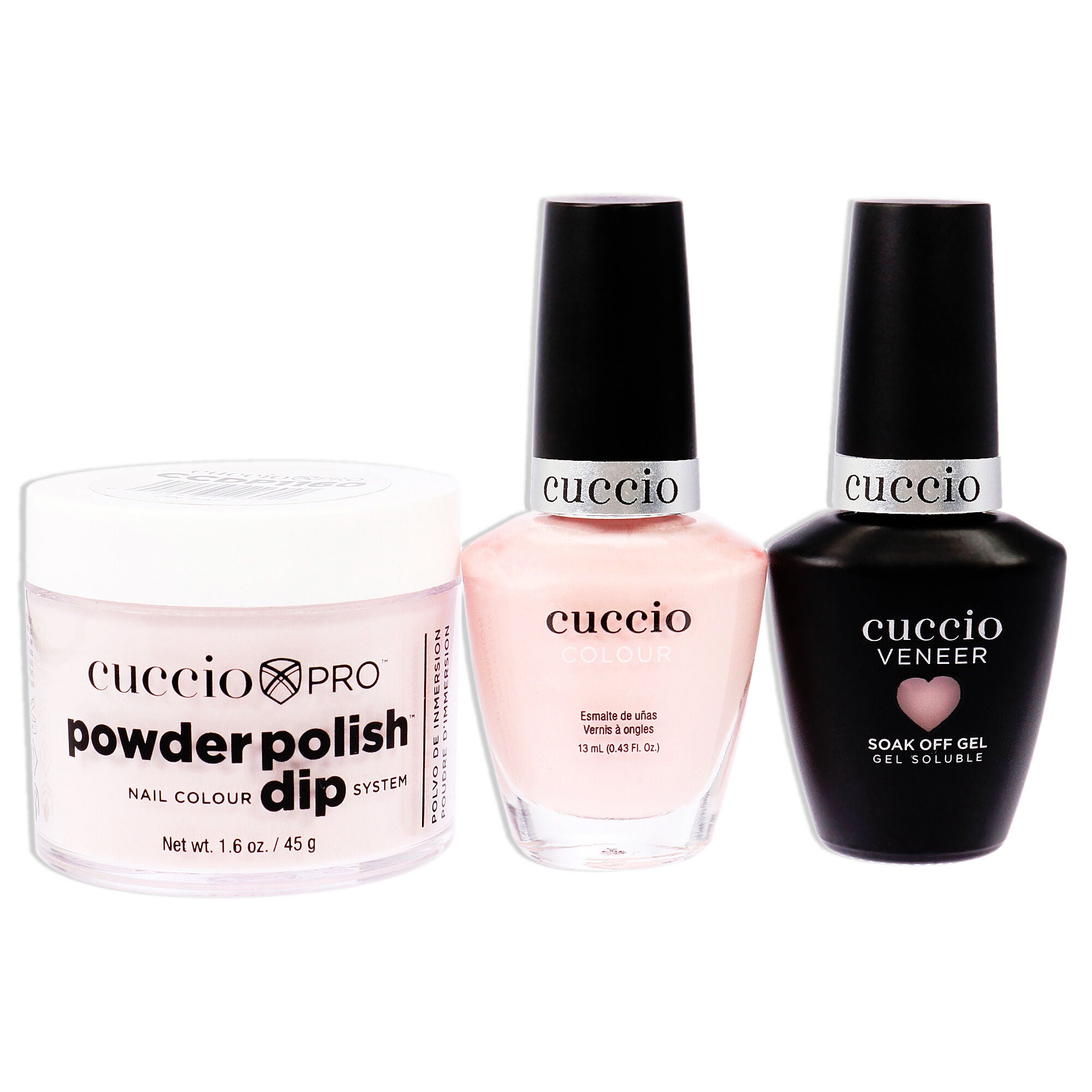 Match Makers Plus Dip - On Sail by Cuccio Colour for Women - 3 Pc 1.6oz Pro Powder Polish Dip System, 0.44oz Veneer Soak Off Gel, 0.43oz Colour Nail Polish, Pink, alternate image number 2