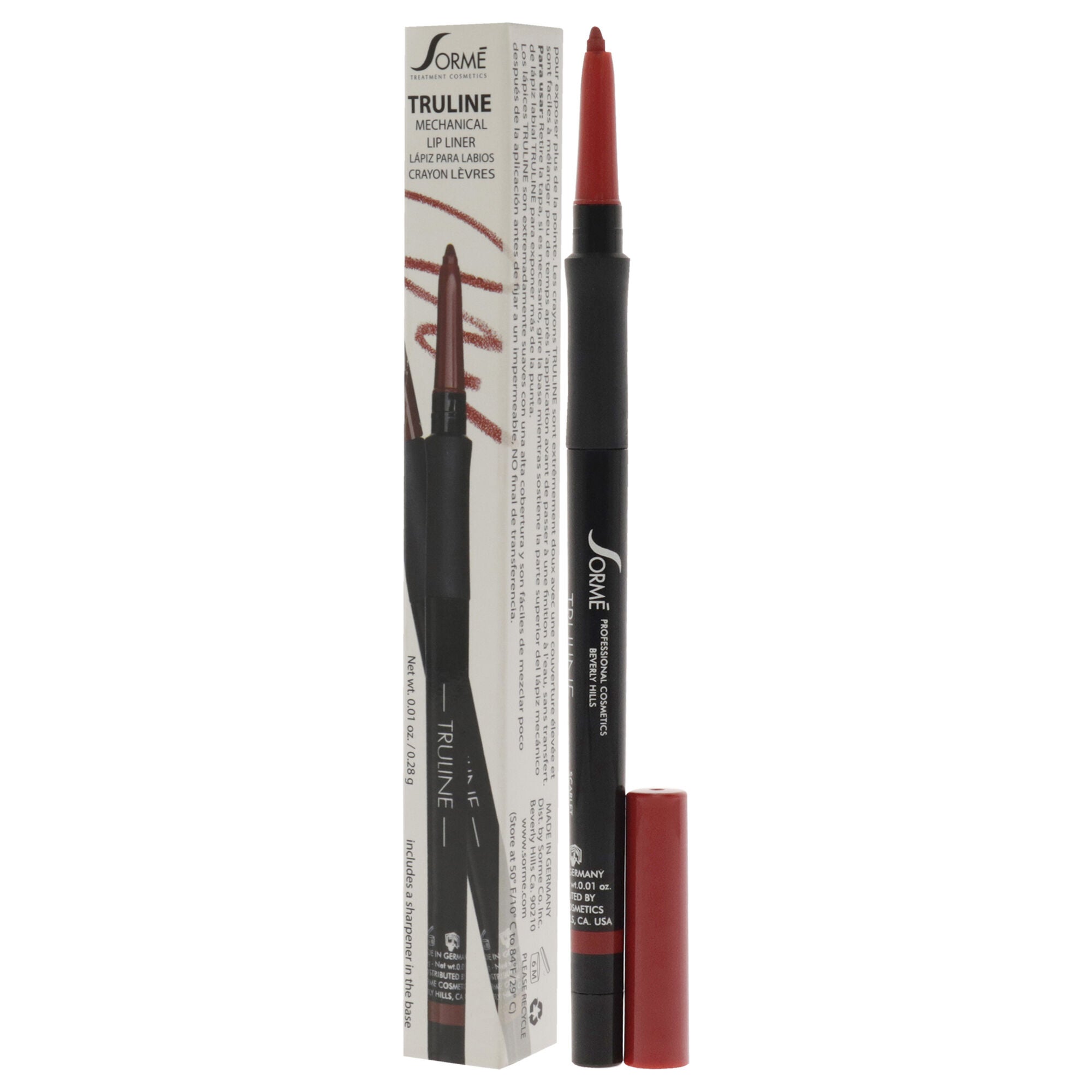 Truline Mechanical Lipliner - MPL04 Scarlet by Sorme Cosmetics for Women - 0.01 oz Lip Liner, See Description, alternate image number 3