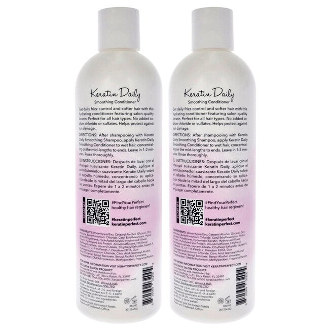 Keratin Daily Conditioner by Keratin Perfect for Unisex - 12 oz Conditioner - Pack of 2, See Description, alternate image number 2