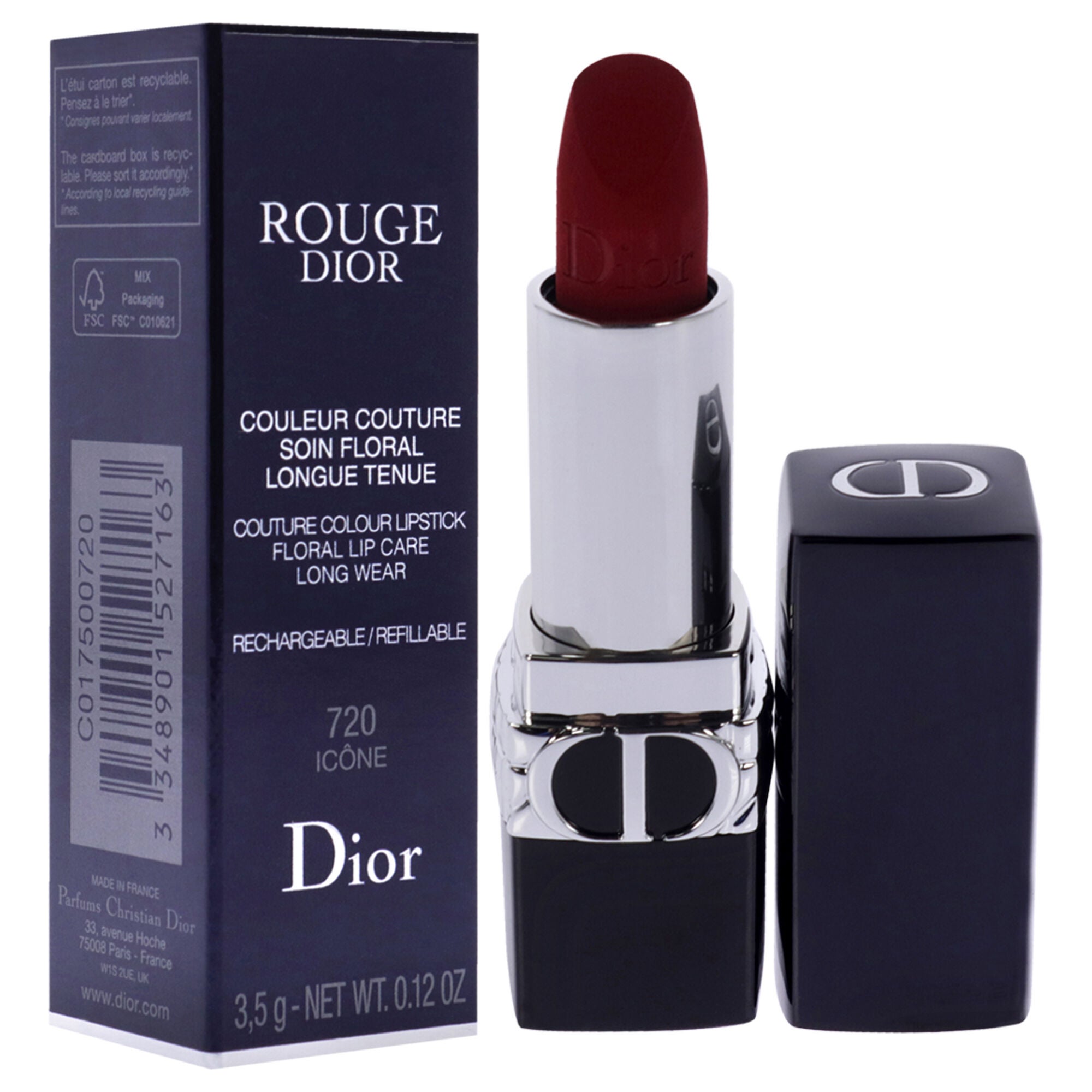 Rouge Dior Velvet Lipstick - 720 Icone by Christian Dior for Women - 0.12 oz Lipstick, , alternate image number 6