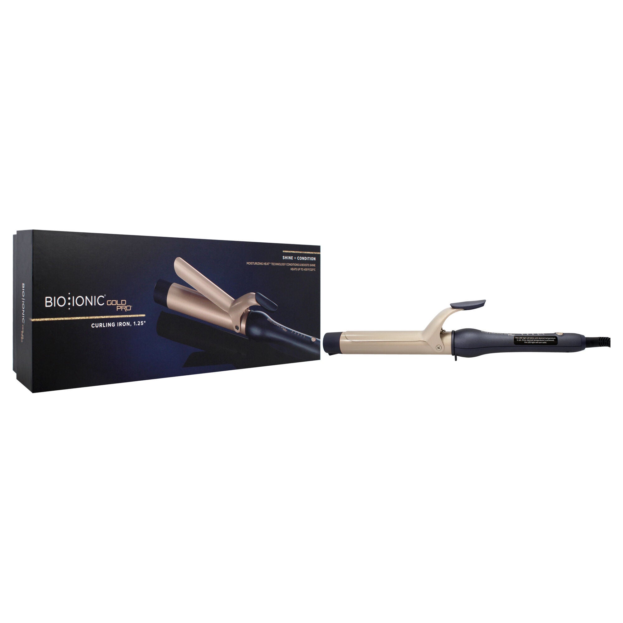 Gold Pro Curling Iron by Bio Ionic for Women - 1.25 Inch Curling Iron, See Description, alternate image number 1