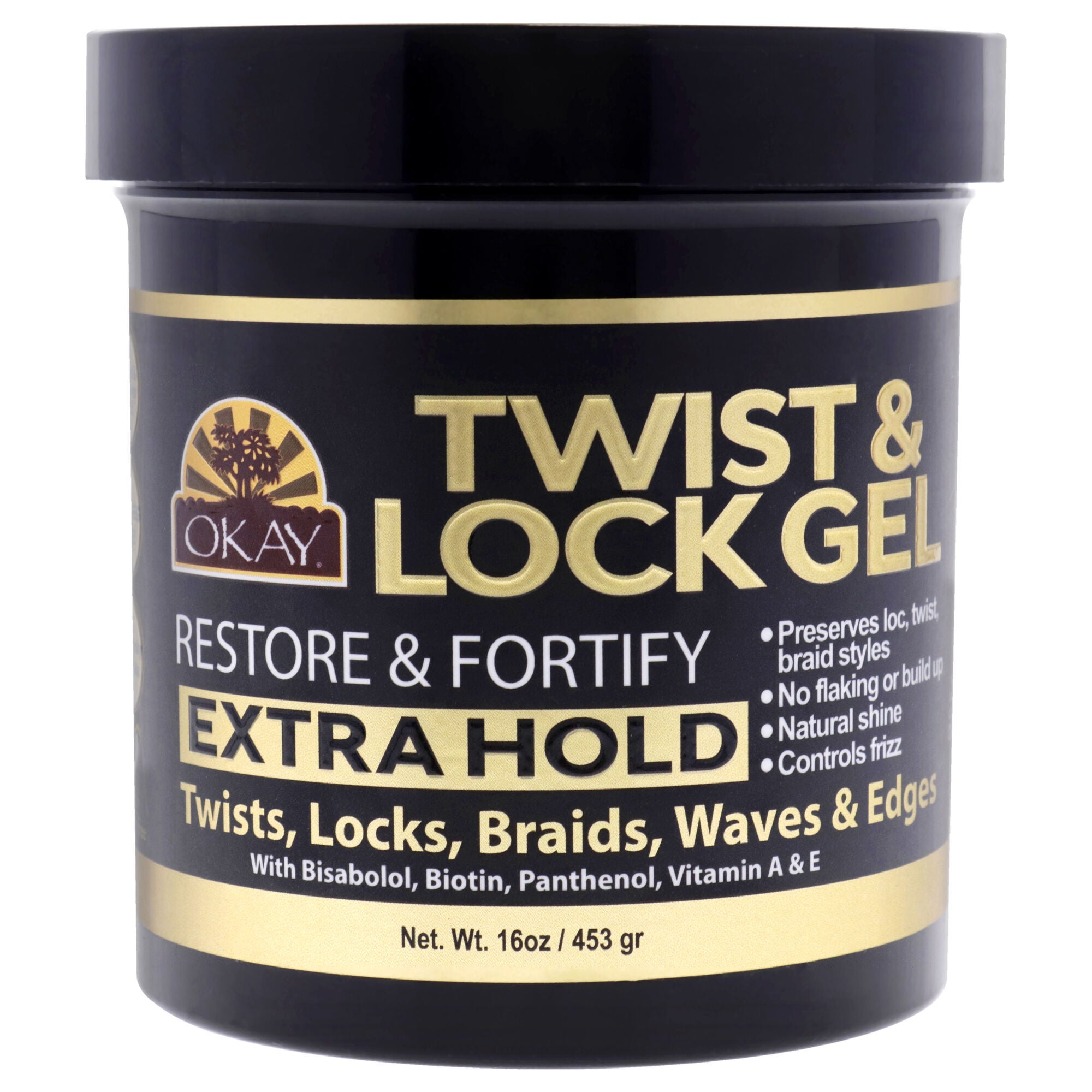Twist and Lock Gel - Restore and Fortify-Extra Hold by Okay for Unisex - 16 oz Gel, See Description, hi-res image number 0