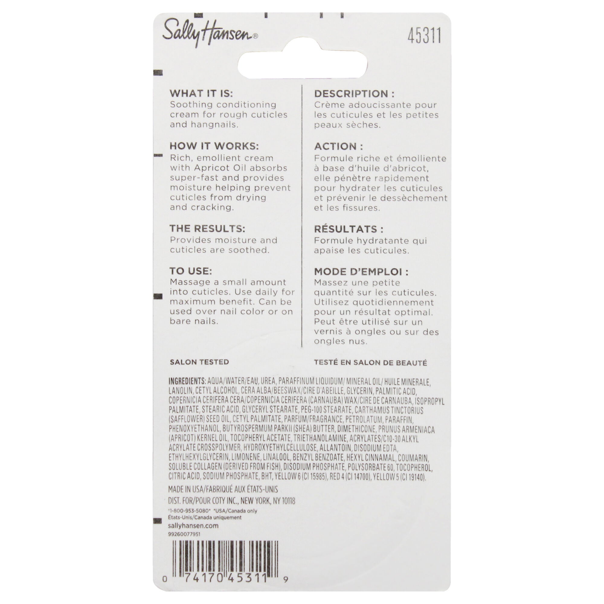 Cuticle Massage Cream - 45311 by Sally Hansen for Unisex - 0.4 oz Cream, See Description, alternate image number 2