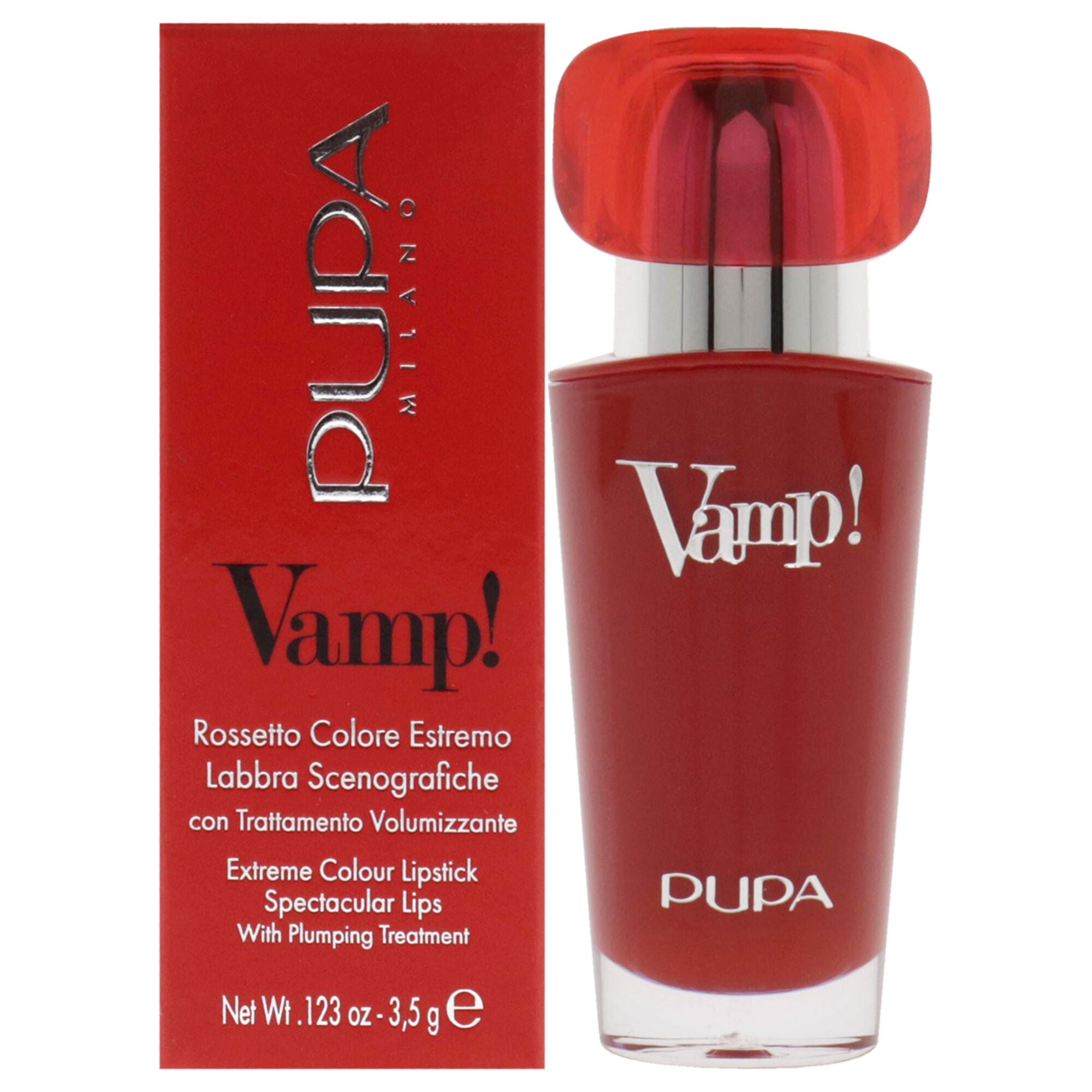 Vamp! Extreme Colour Lipstick with Plumping Treatment - 101 Warm Nude by Pupa Milano for Women - 0.123 oz Lipstick, See Description, hi-res image number 0
