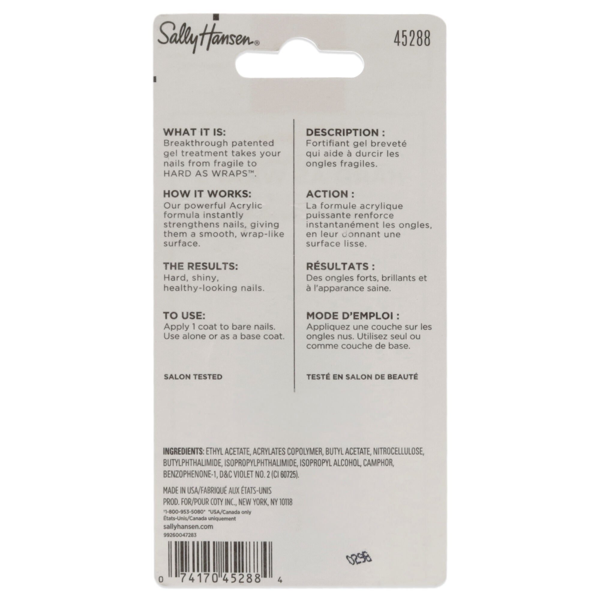 Hard As Nail As Wraps Hardener - 45288 Clear by Sally Hansen for Women -0.45 oz Nail Polish, See Description, alternate image number 1