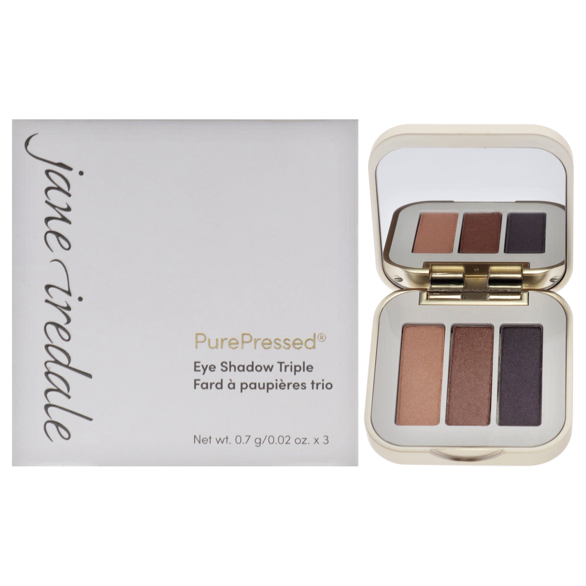PurePressed Eyeshadow Triple - Brown Sugar by Jane Iredale for Women - 0.1 oz Eye Shadow, See Description, hi-res image number 0
