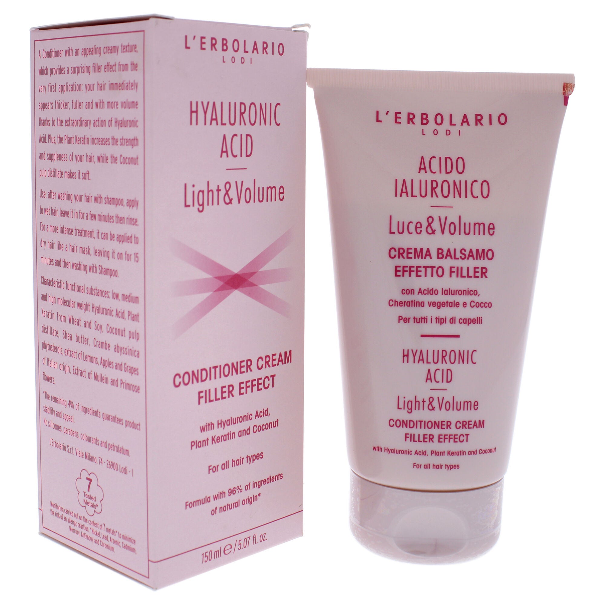 Hyaluronic Acid Light and Volume Conditioner Cream by LErbolario for Unisex - 5.07 oz Conditioner, , alternate image number 6