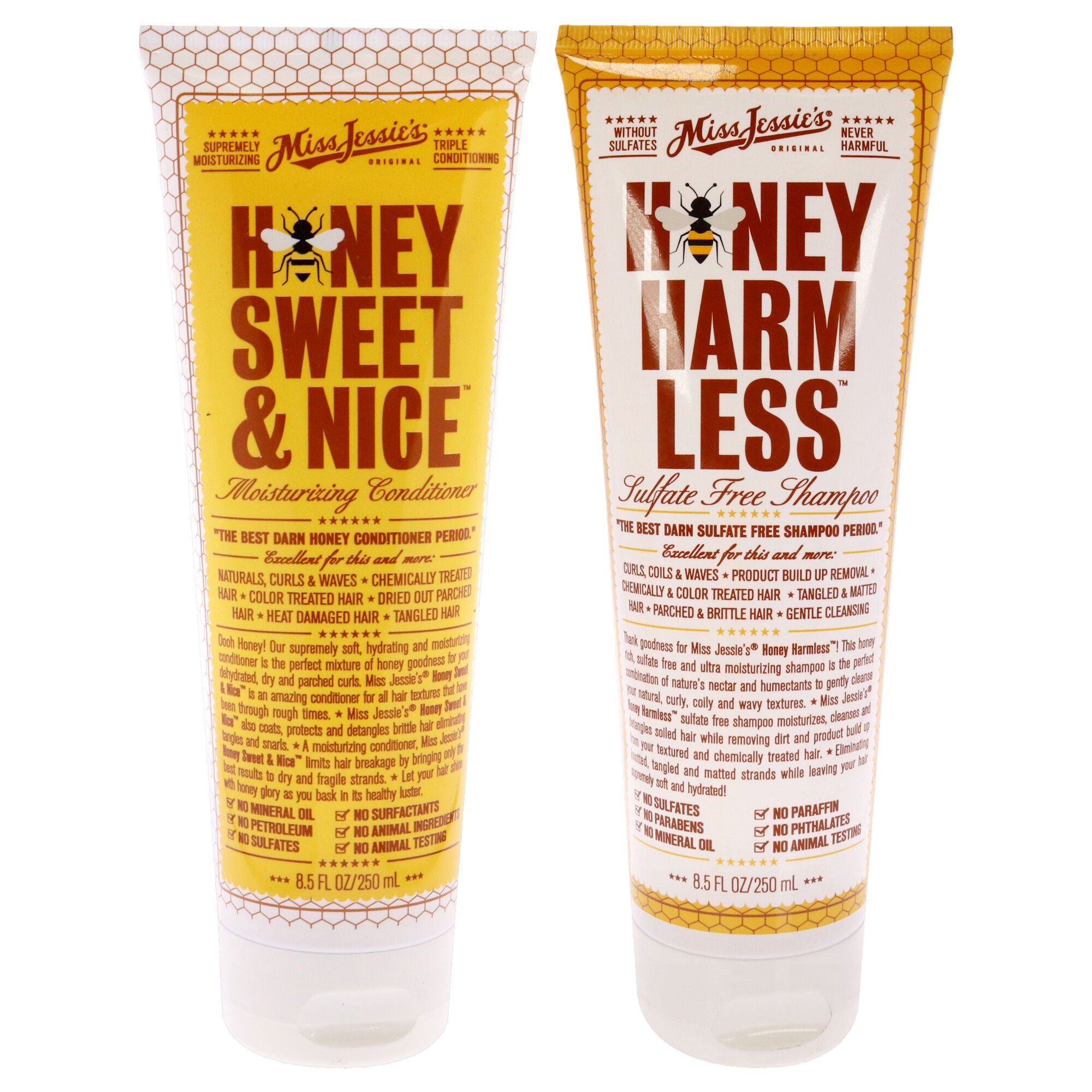 Honey Sweet and Nice With Honey Harm Less Kit by Miss Jessies for Unisex - 2 Pc Kit 8.5oz Conditioner, 8.5oz Shampoo, See Description, hi-res image number 0