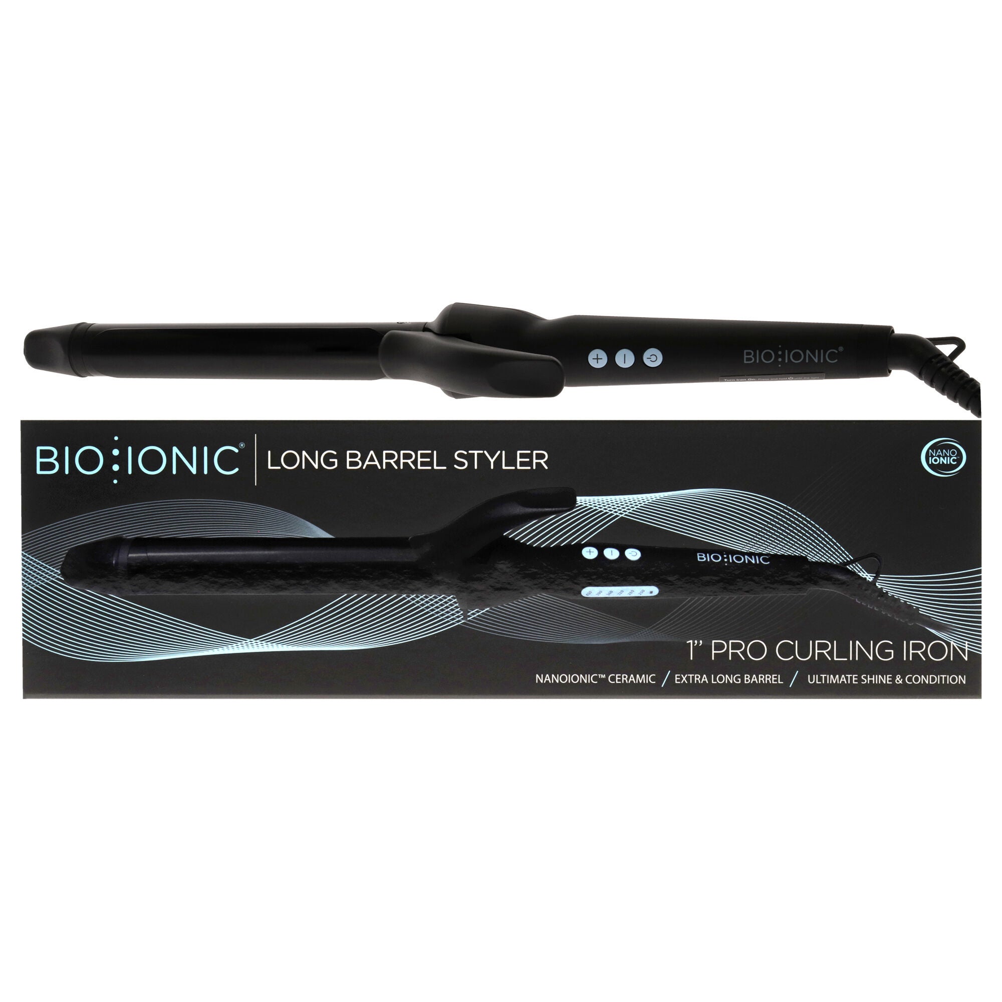Long Barrel Styler - Black by Bio Ionic for Women - 1 Inch Curling Iron, See Description, hi-res image number 0