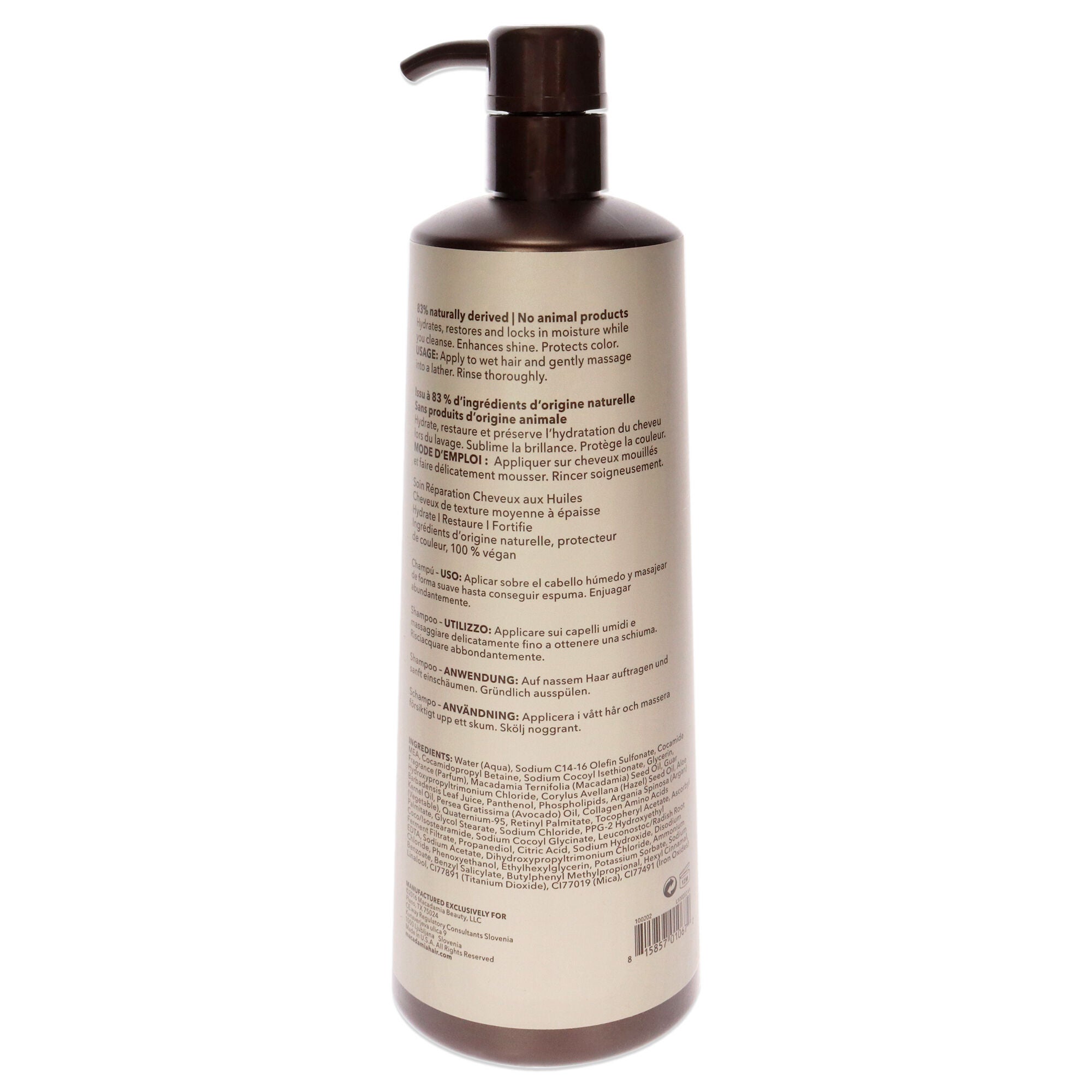 Nourishing Repair Shampoo by Macadamia Oil for Unisex - 33.8 oz Shampoo, , alternate image number 3