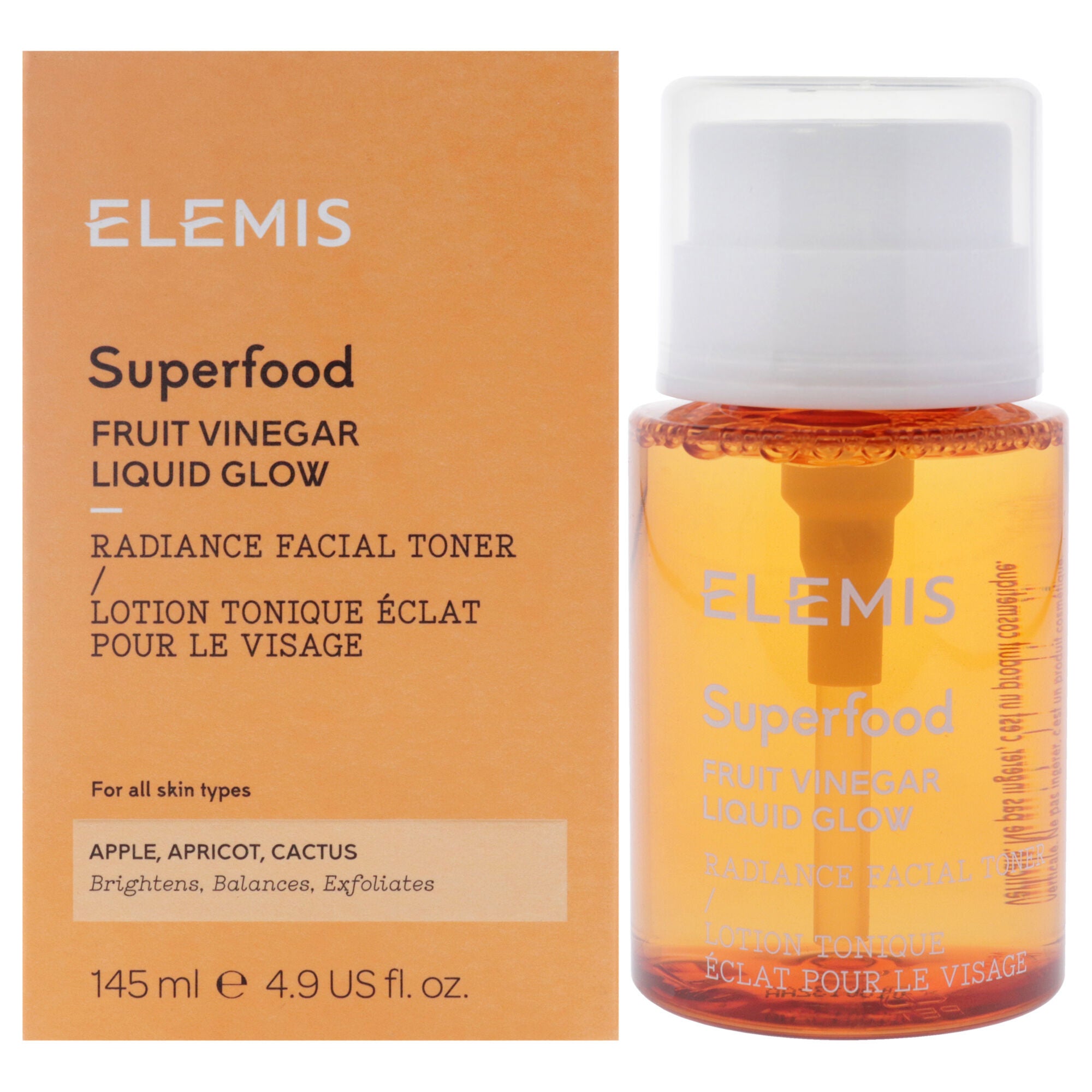 Superfood Fruit Vinegar Liquid Glow Toner by Elemis for Women - 4.9 oz Toner, See Description, hi-res image number 0