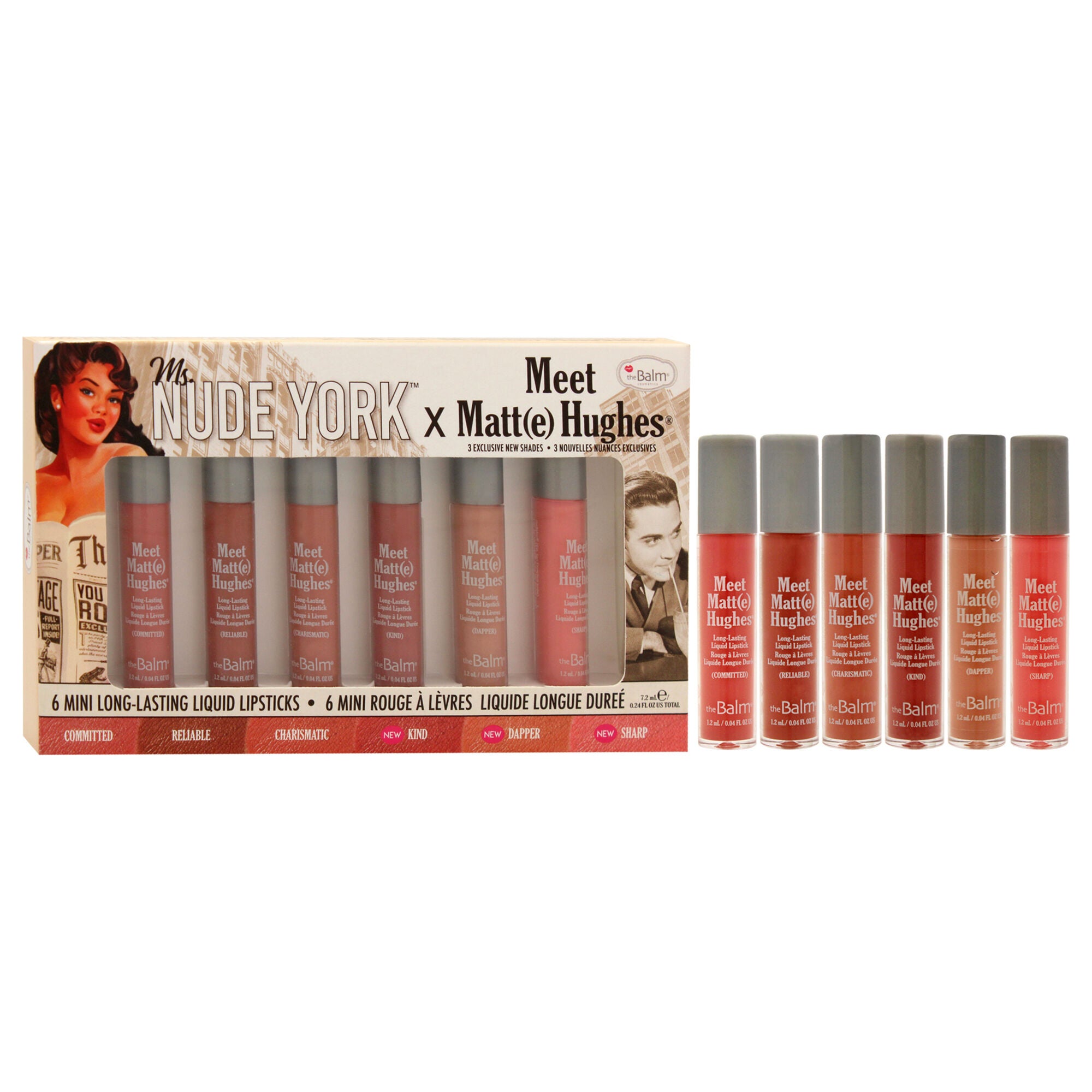 Meet Matte Hughes Mini Long-Lasting Liquid Lipsticks Set by the Balm for Women - 6 Pc, See Description, alternate image number 1