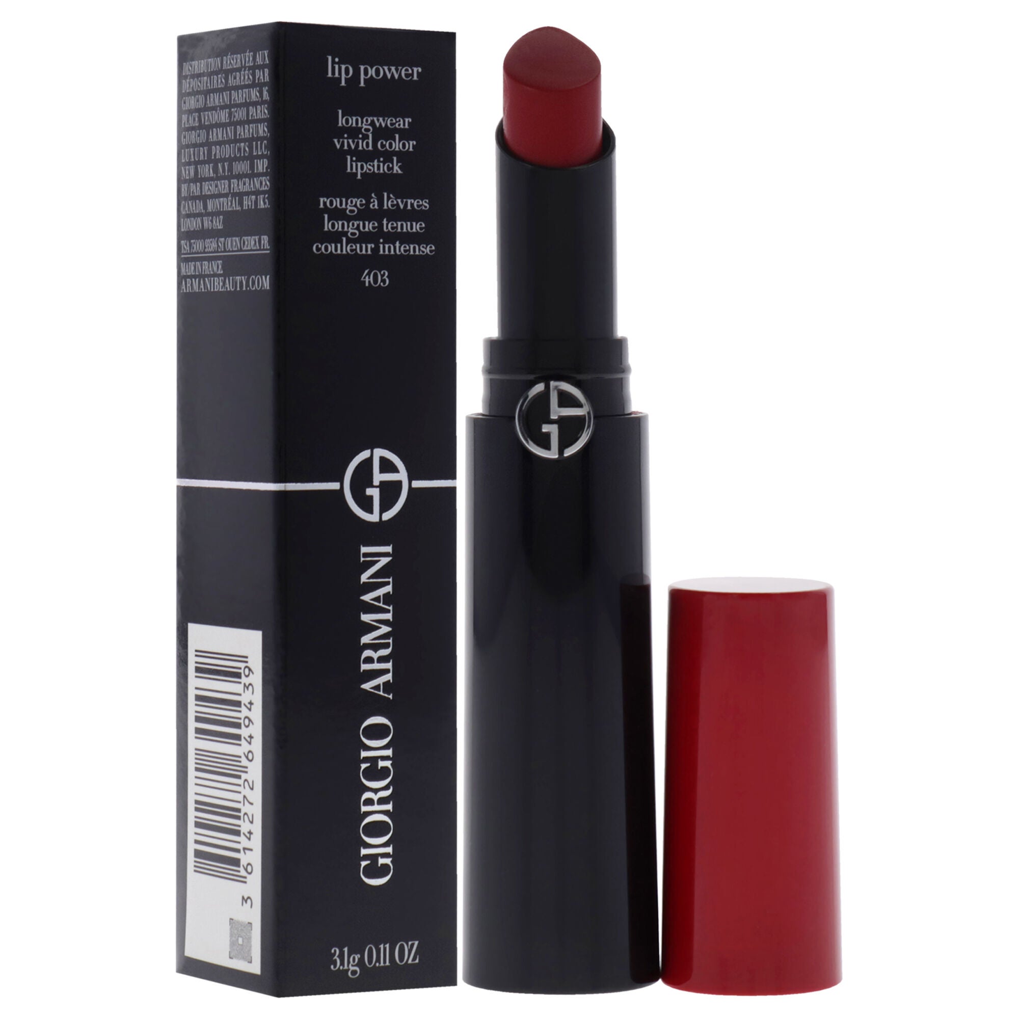 Lip Power Longwear Vivid Color Lipstick - 403 Fighter by Giorgio Armani for Women - 0.11 oz Lipstick, , alternate image number 6