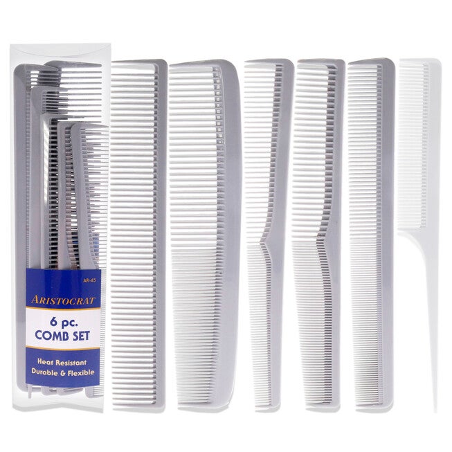 Heat Resistant Durable and Flexible Combs Set by Aristocrat for Unisex - 6 Pc Comb, See Description, hi-res image number 0