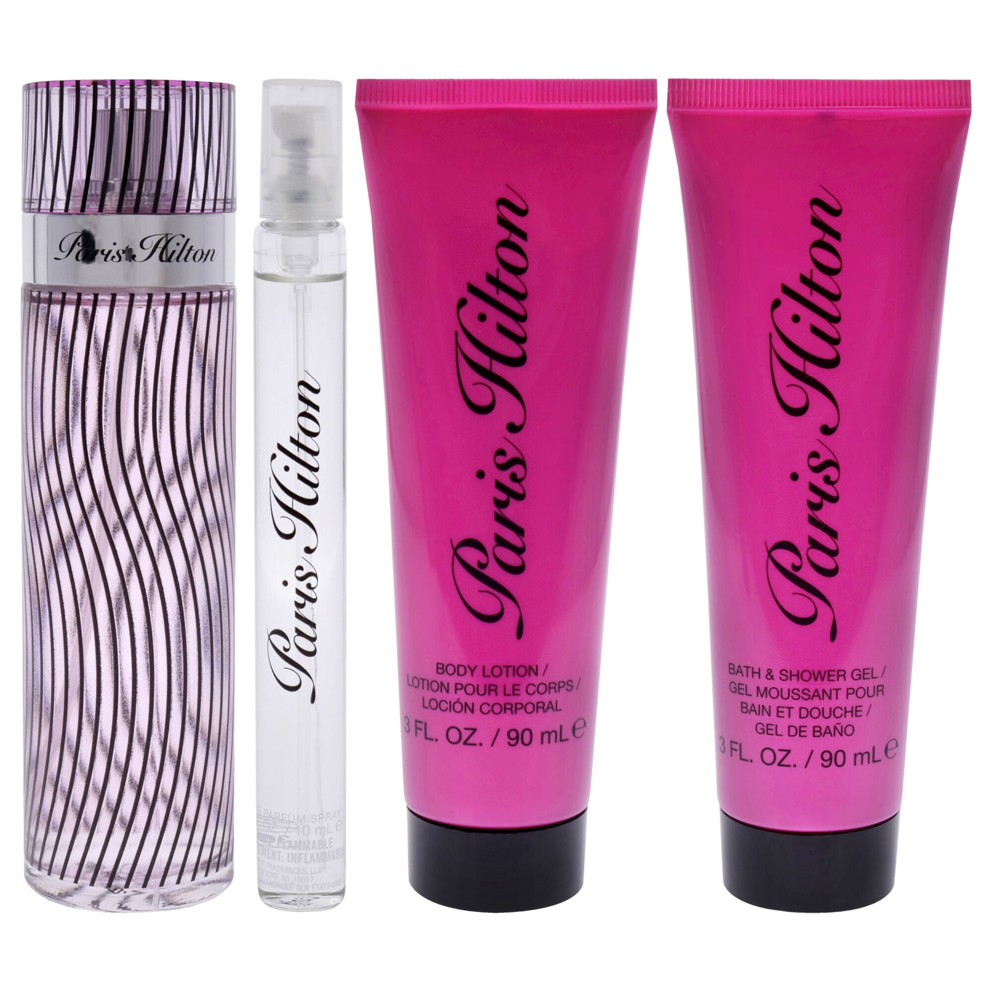 Paris Hilton by Paris Hilton for Women - 4 Pc Gift Set 3.4oz EDP Spray, 0.34oz EDP Spray, 3oz Body Lotion, 3oz Bath and Shower Gel, Clear, alternate image number 4