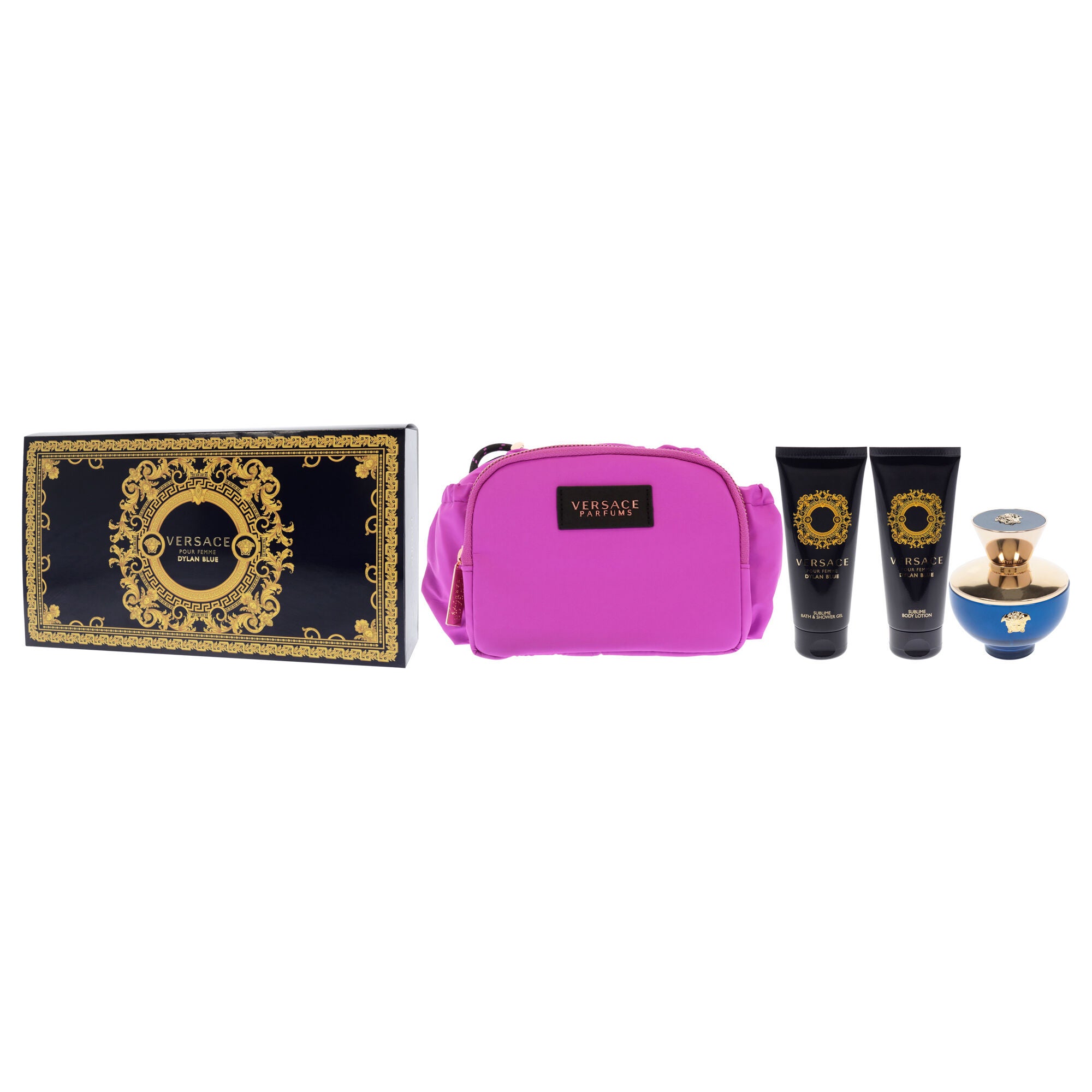 Dylan Blue by Versace for Women - 4 Pc Gift Set - 3.4oz EDP Spray, 3.4oz Sublime Body Lotion, 3.4oz Sublime Bath and Shower Gel, Makeup Case, , alternate image number 7
