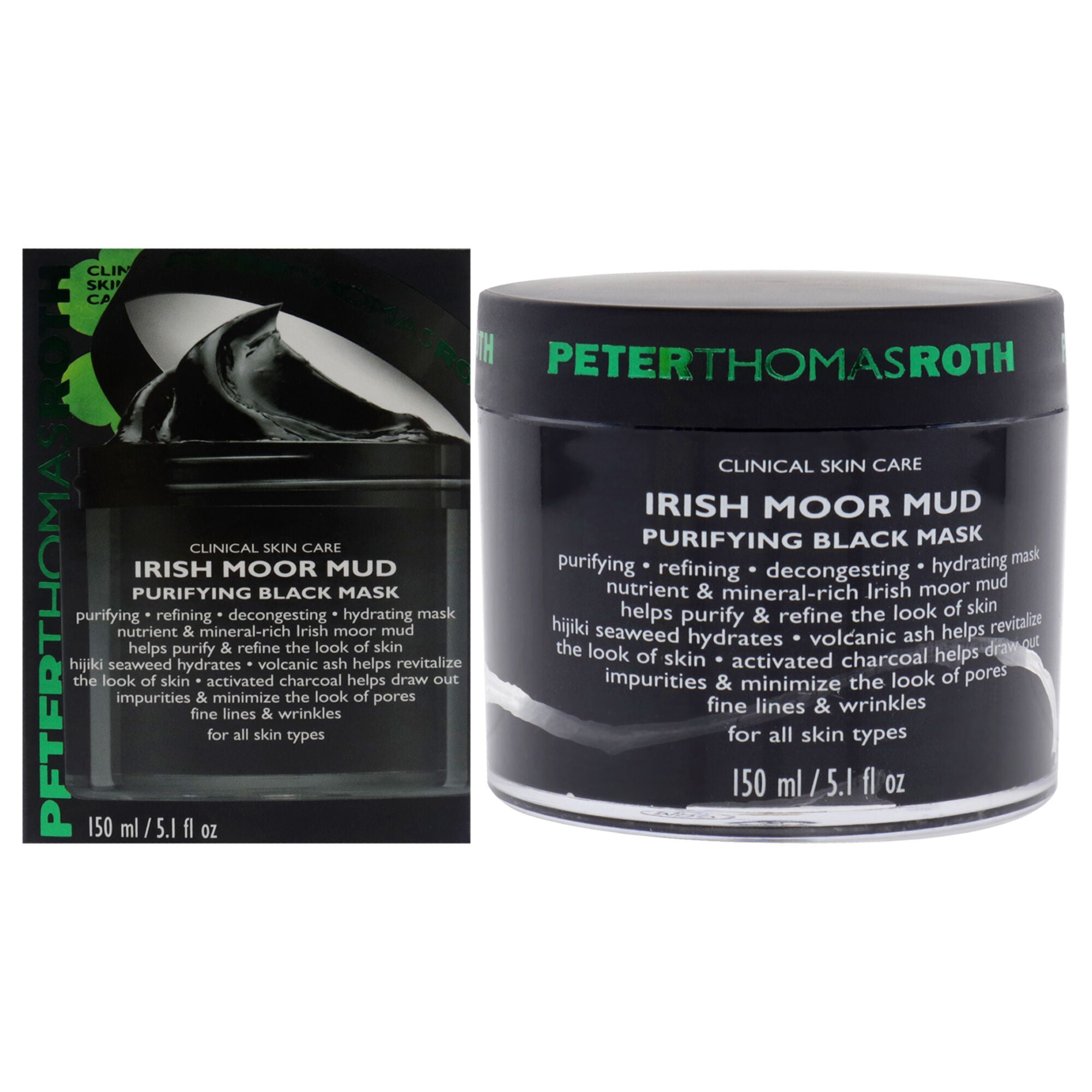 Irish Moor Mud Purifying Black Mask - All Skin Types by Peter Thomas Roth for Unisex - 5 oz Mask, See Description, hi-res image number 0