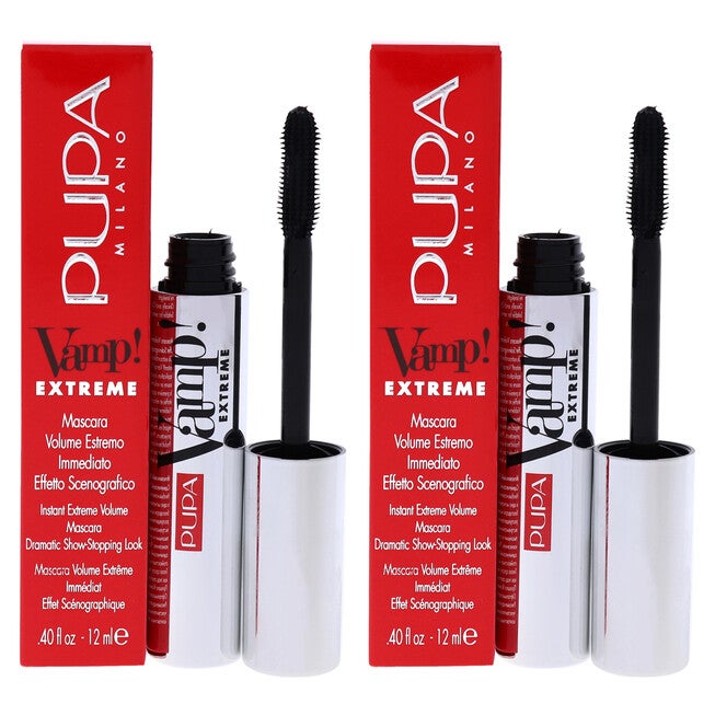 Vamp! Extreme Mascara - 010 Extra Black by Pupa Milano for Women - 0.4 oz Mascara - Pack of 2, NA, hi-res image number null