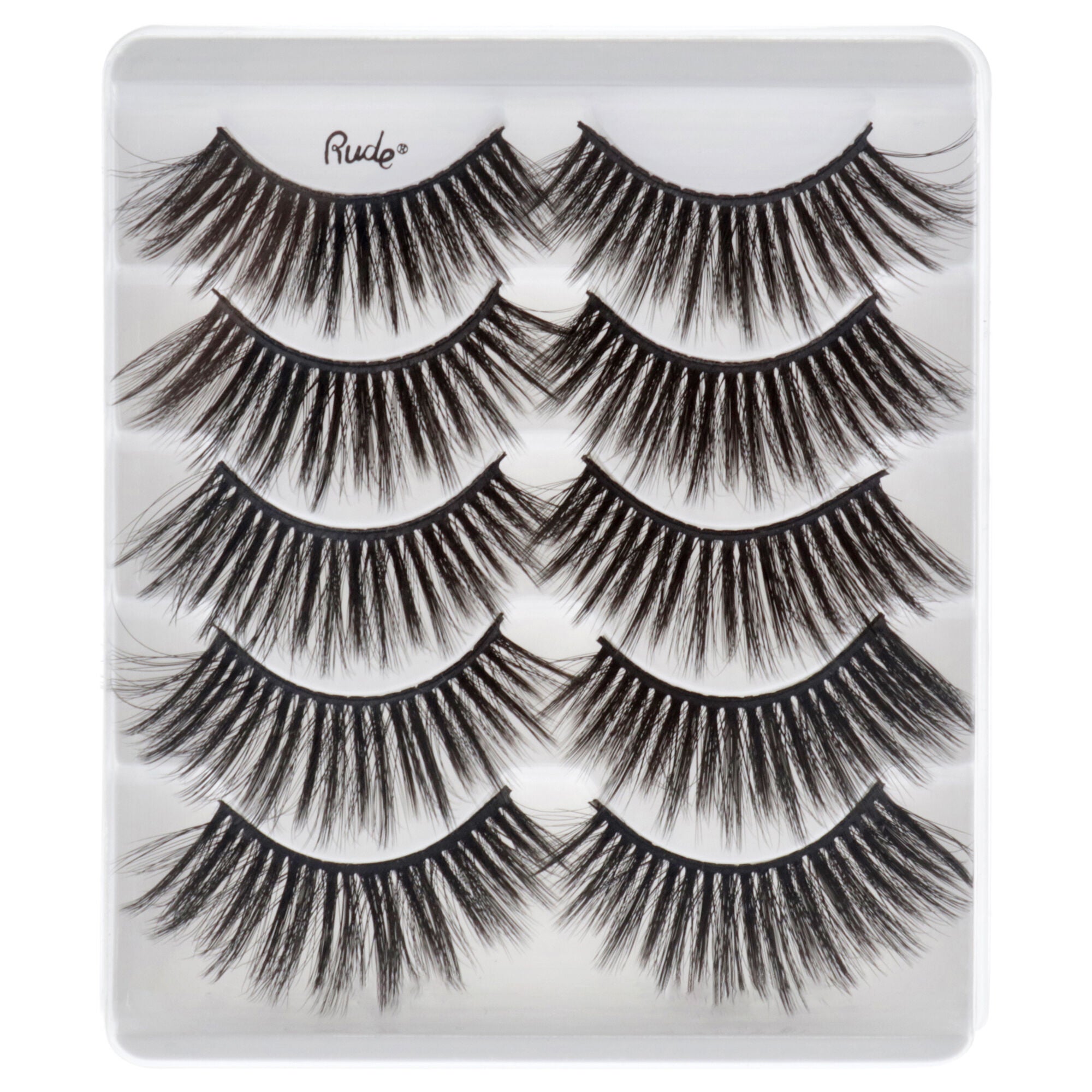 Essential Faux Mink 3D Lashes - Outspoken by Rude Cosmetics for Women - 5 Pair Eyelashes, Black, alternate image number 1