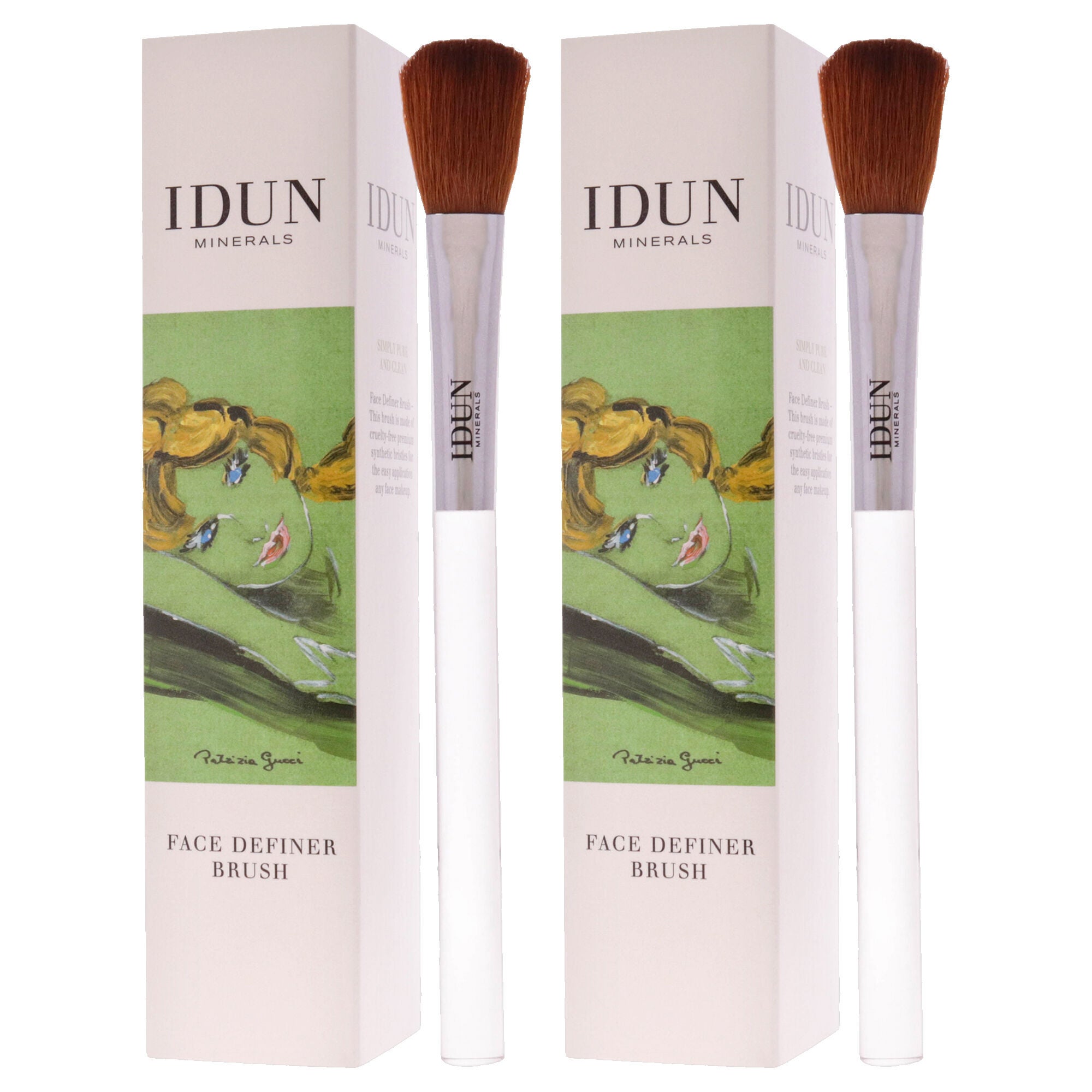 Face Definer Brush - 012 by Idun Minerals for Women - 1 Pc Brush - Pack of 2, See Description, alternate image number 2
