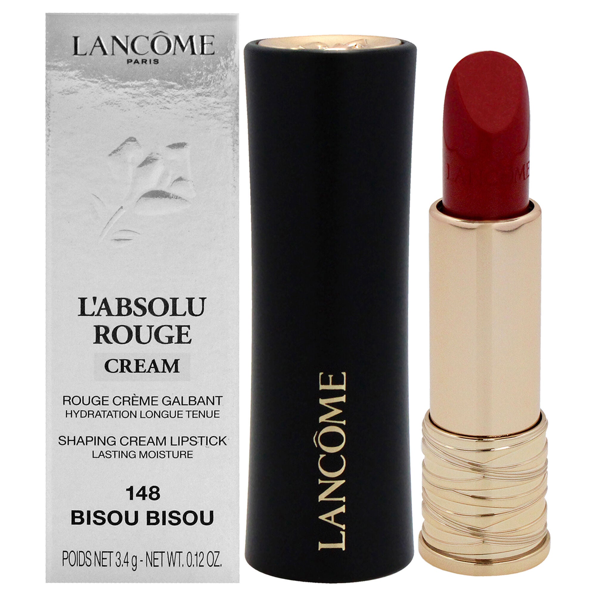 LAbsolu Rouge Cream Lipstick - 148 Bisou by Lancome for Women - 0.12 oz Lipstick, See Description, hi-res image number 0