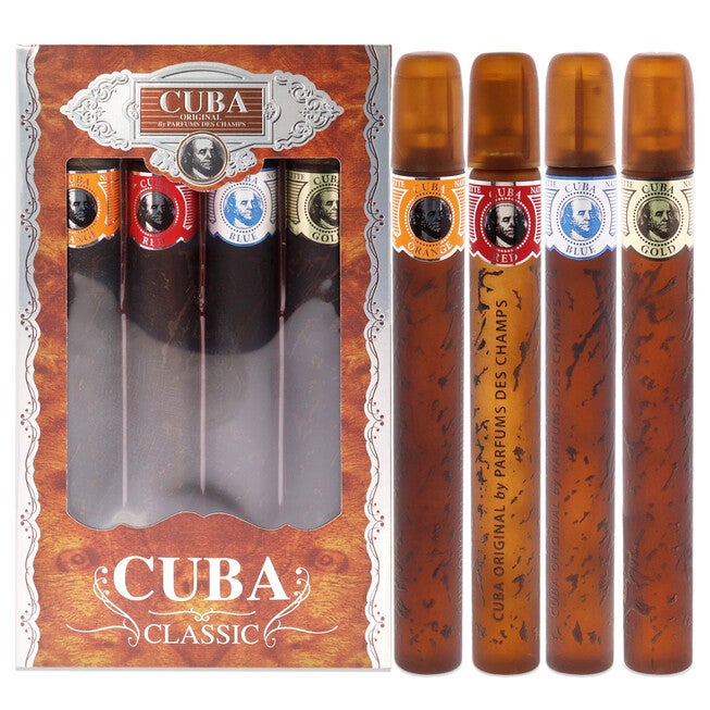 Cuba by Cuba for Men - 4 Pc Gift Set 1.17oz Cuba Gold, 1.17oz Cuba Blue, 1.17oz Cuba Red, 1.17oz Cuba Orange, NA, hi-res image number null