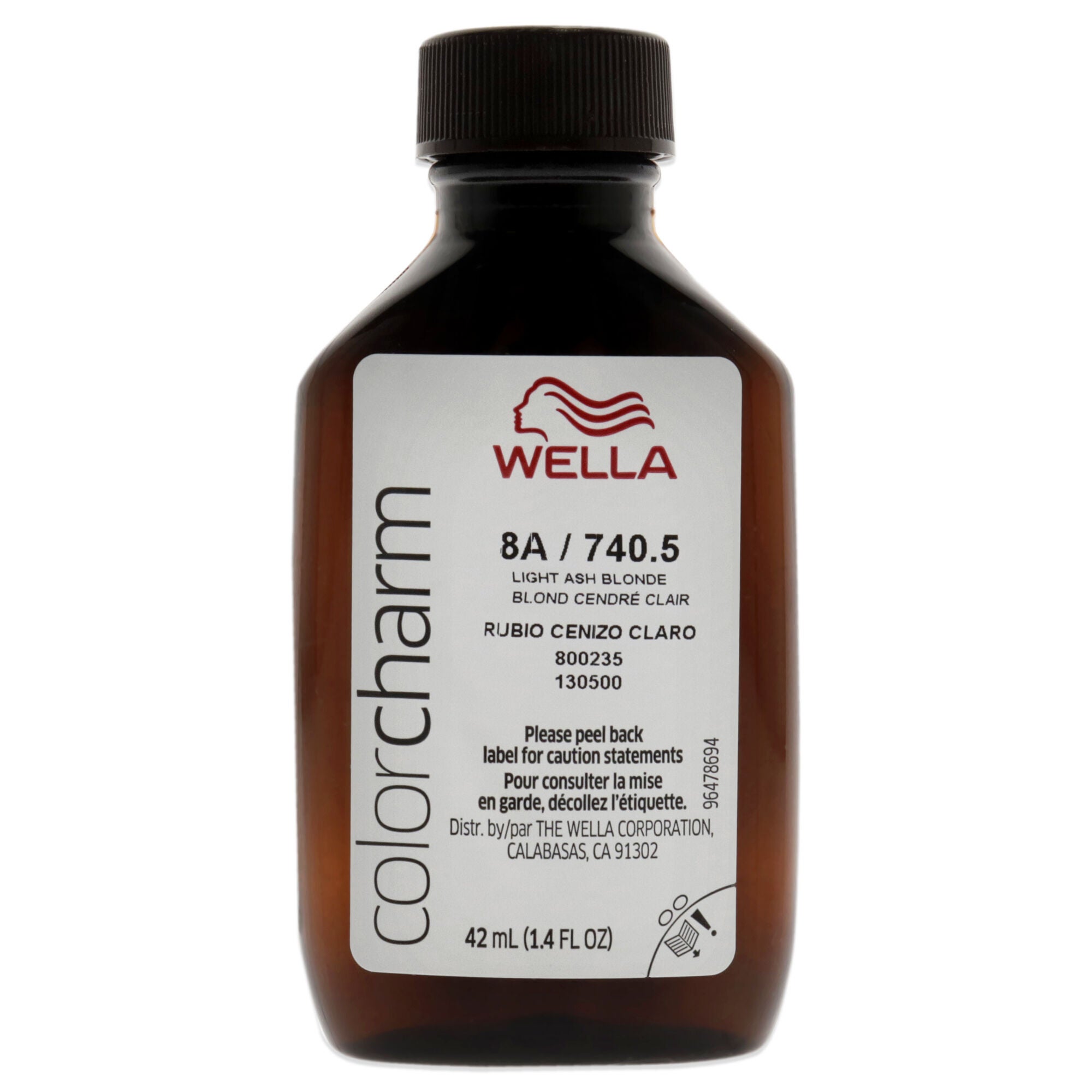 Color Charm Permanent Liquid Hair Color - 740.5 8A Light Ash Blonde by Wella for Unisex - 1.42 oz Hair Color, See Description, alternate image number 4