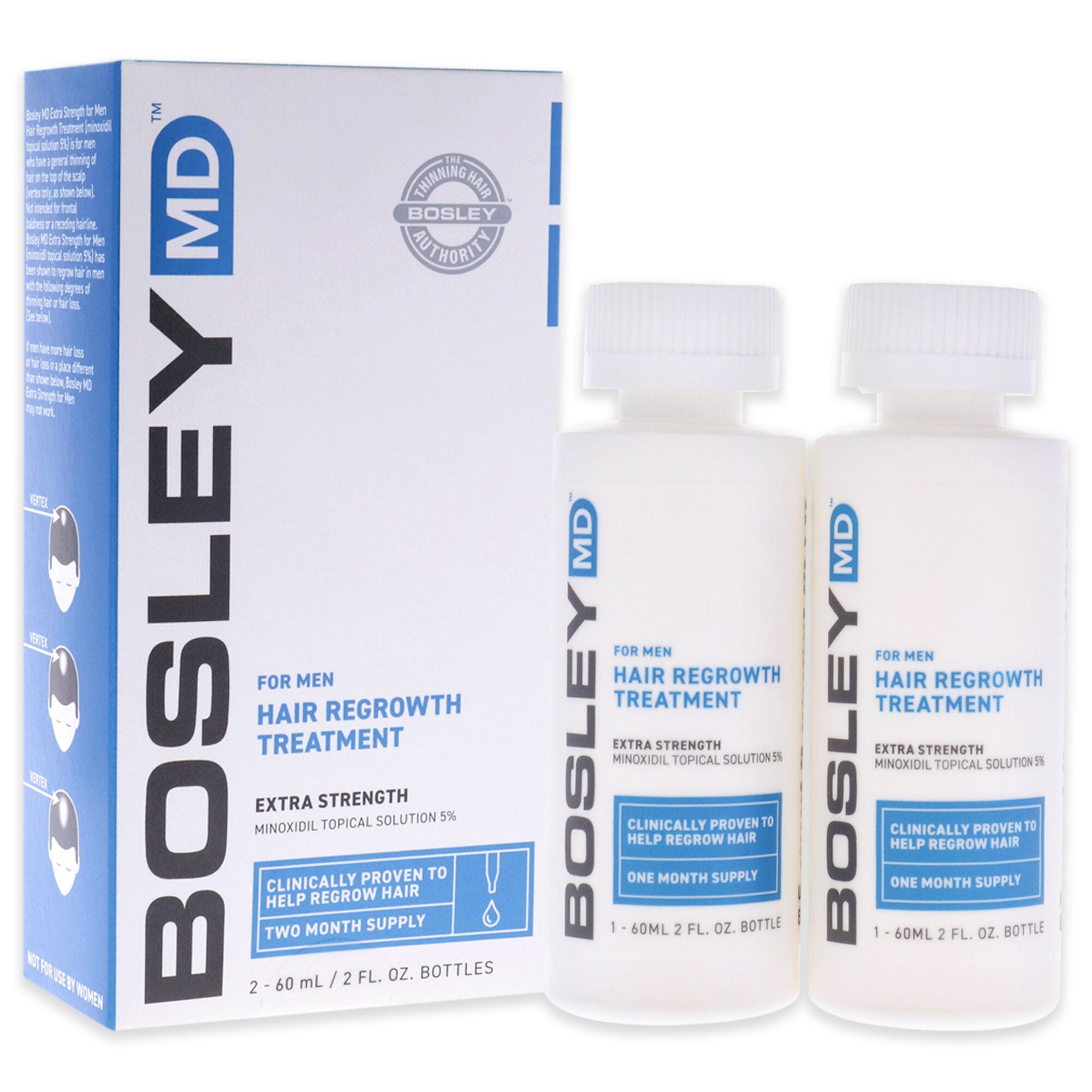Hair Regrowth Treatment Extra Strength by Bosley for Men - 2 x 2 oz Treatment, See Description, alternate image number 2