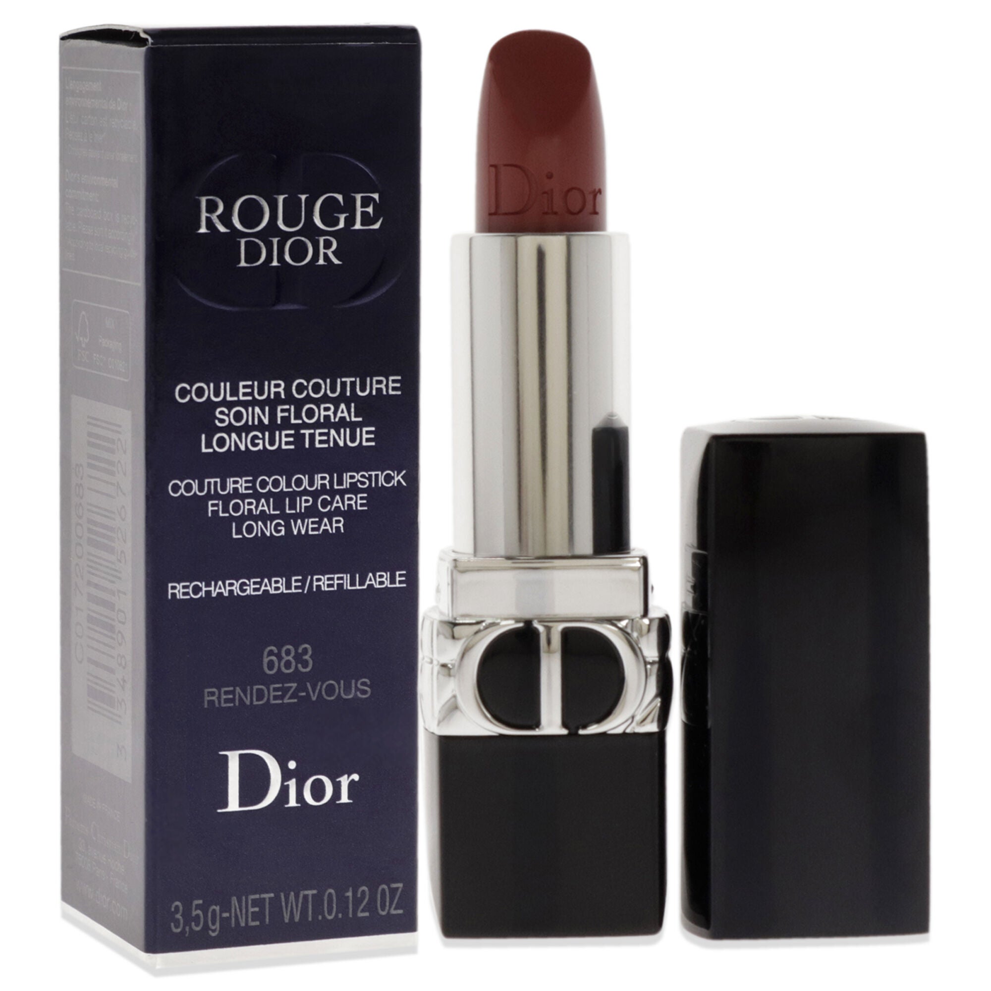 Rouge Dior Couture Lipstick Satin - 683 Rendez-Vous by Christian Dior for Women - 0.12 oz Lipstick (Refillable), , alternate image number 6