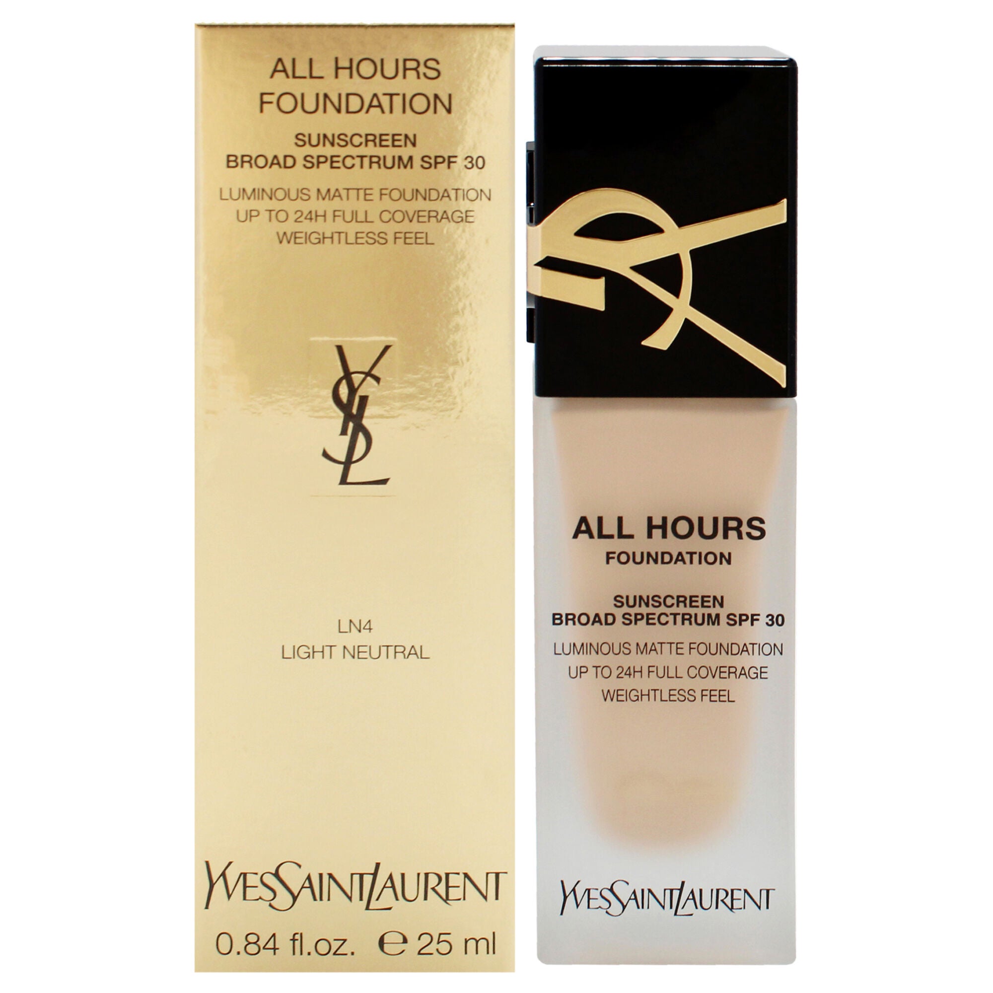 All Hours Foundation SPF 30 - LN4 Light Neutral by Yves Saint Laurent for Women - 0.84 oz Foundation, See Description, hi-res image number 0
