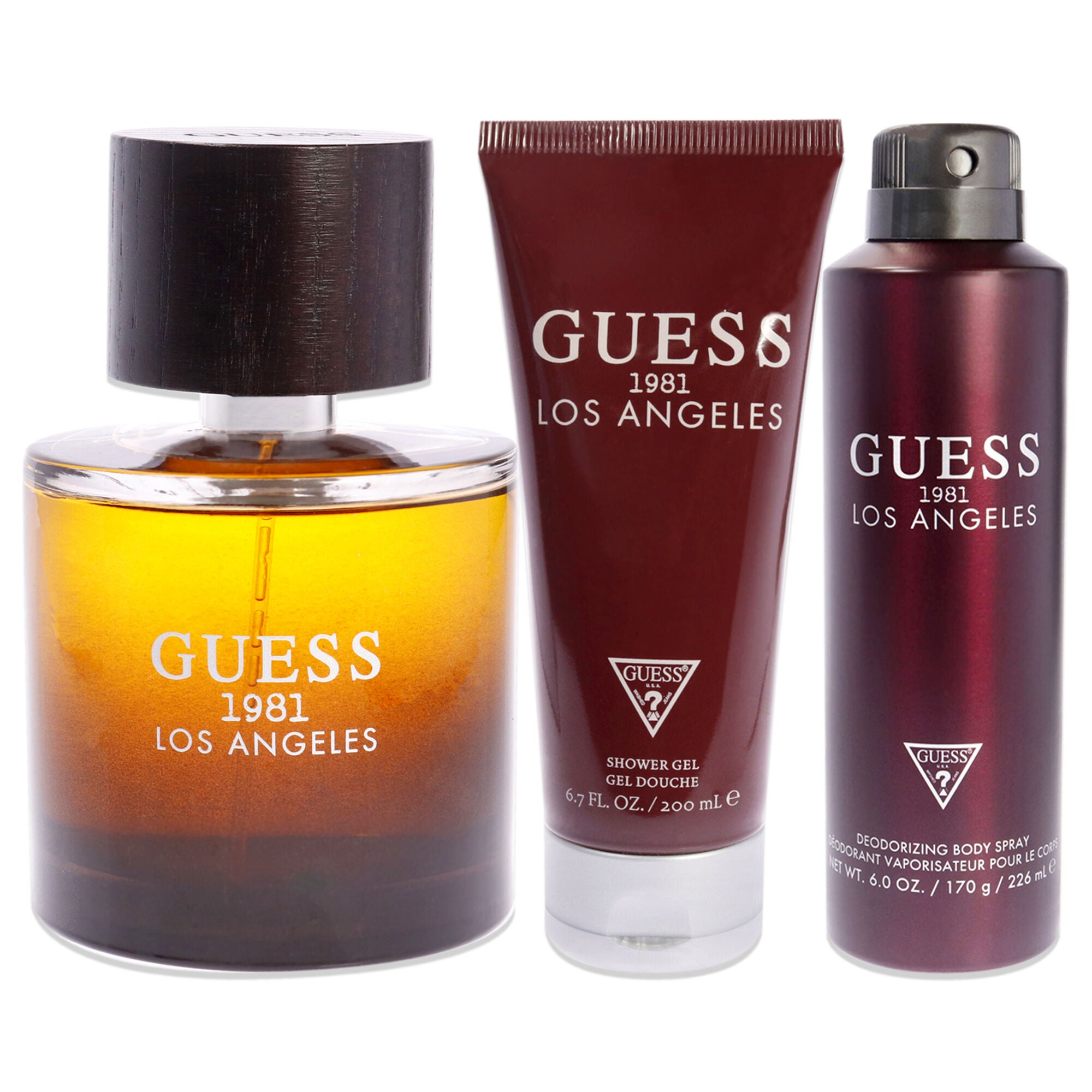 Guess 1981 Los Angeles by Guess for Men - 3 Pc Gift Set 3.4oz EDT Spray, 6.0oz Body Spray, 6.7oz Shower Gel, See Description, alternate image number 1